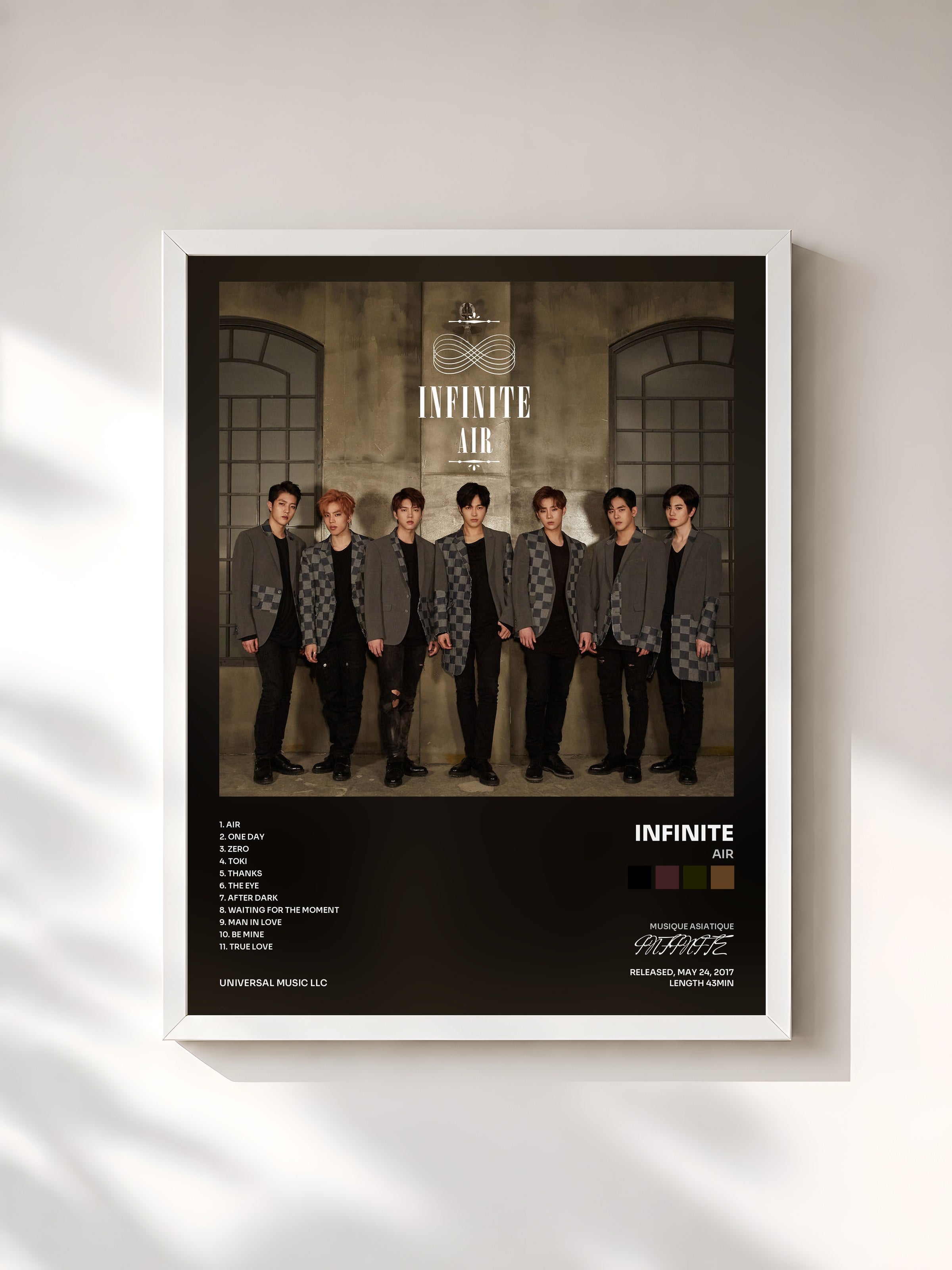 #blanc Tableau de l'album Air de INFINITE, cadre blanc, imprimé et encadré en France