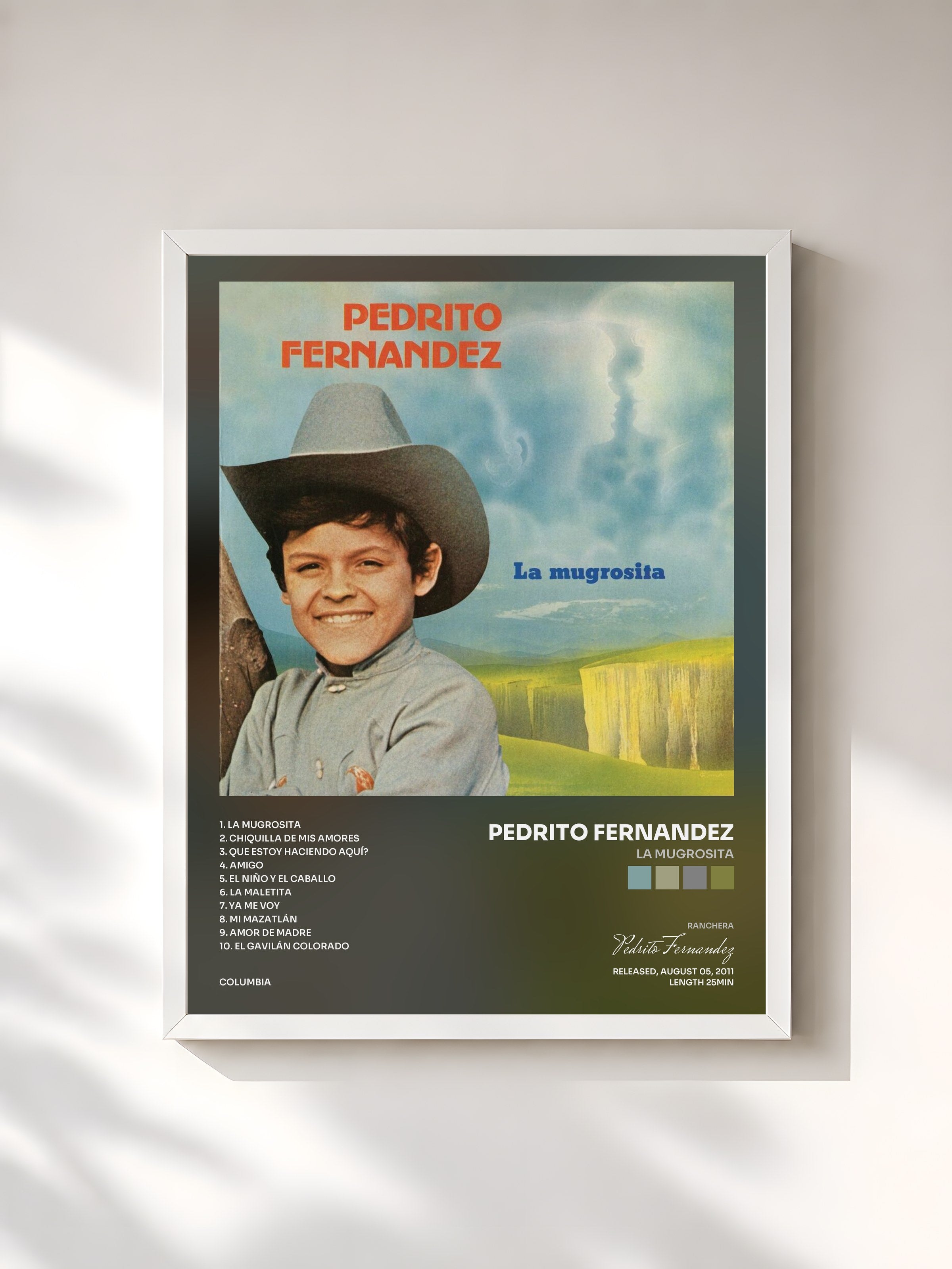 #blanc Tableau de l'album La Mugrosita de Pedrito Fernandez, cadre blanc, imprimé et encadré en France
