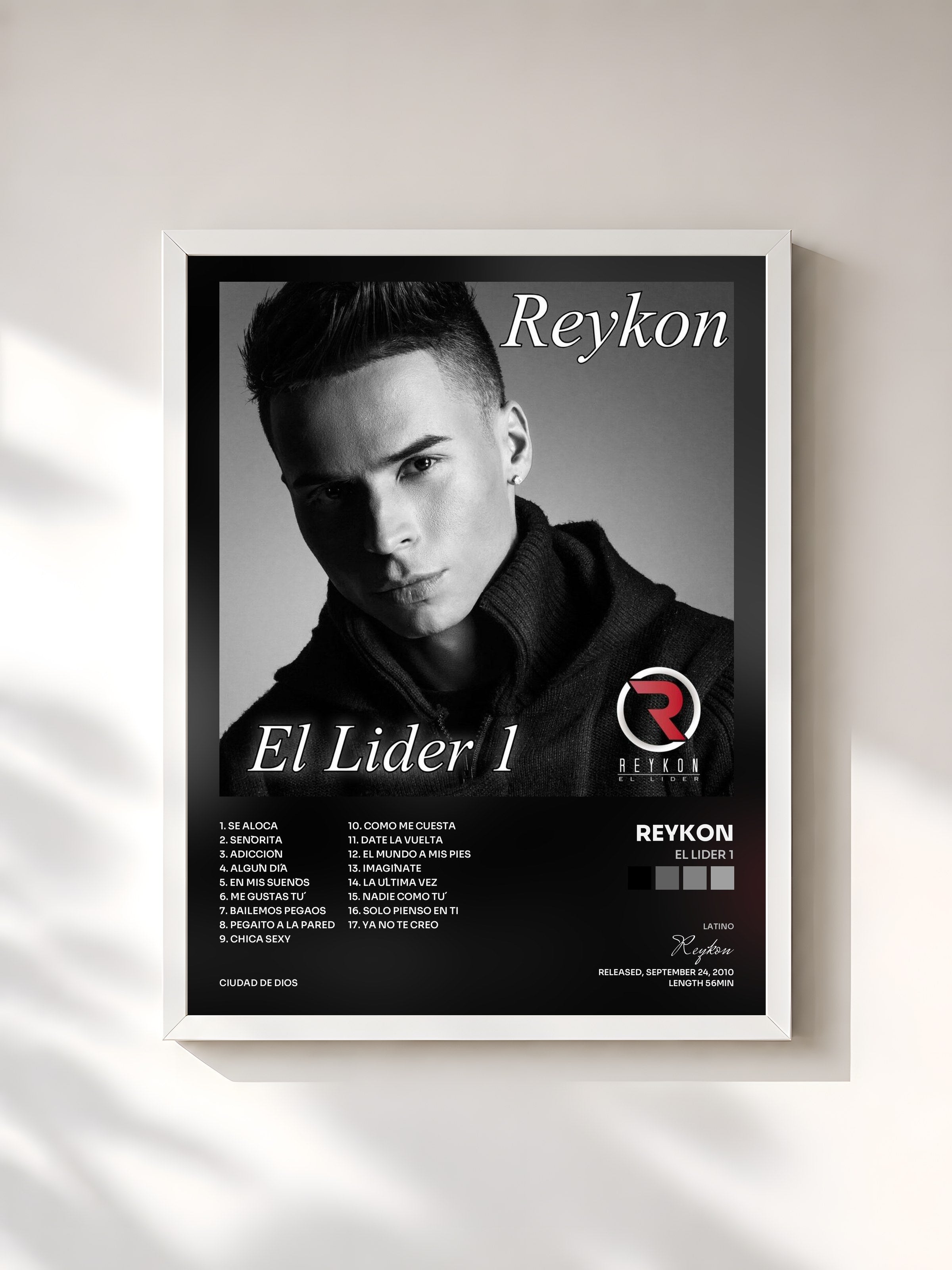 #blanc Tableau de l'album El Lider 1 de Reykon, cadre blanc, imprimé et encadré en France