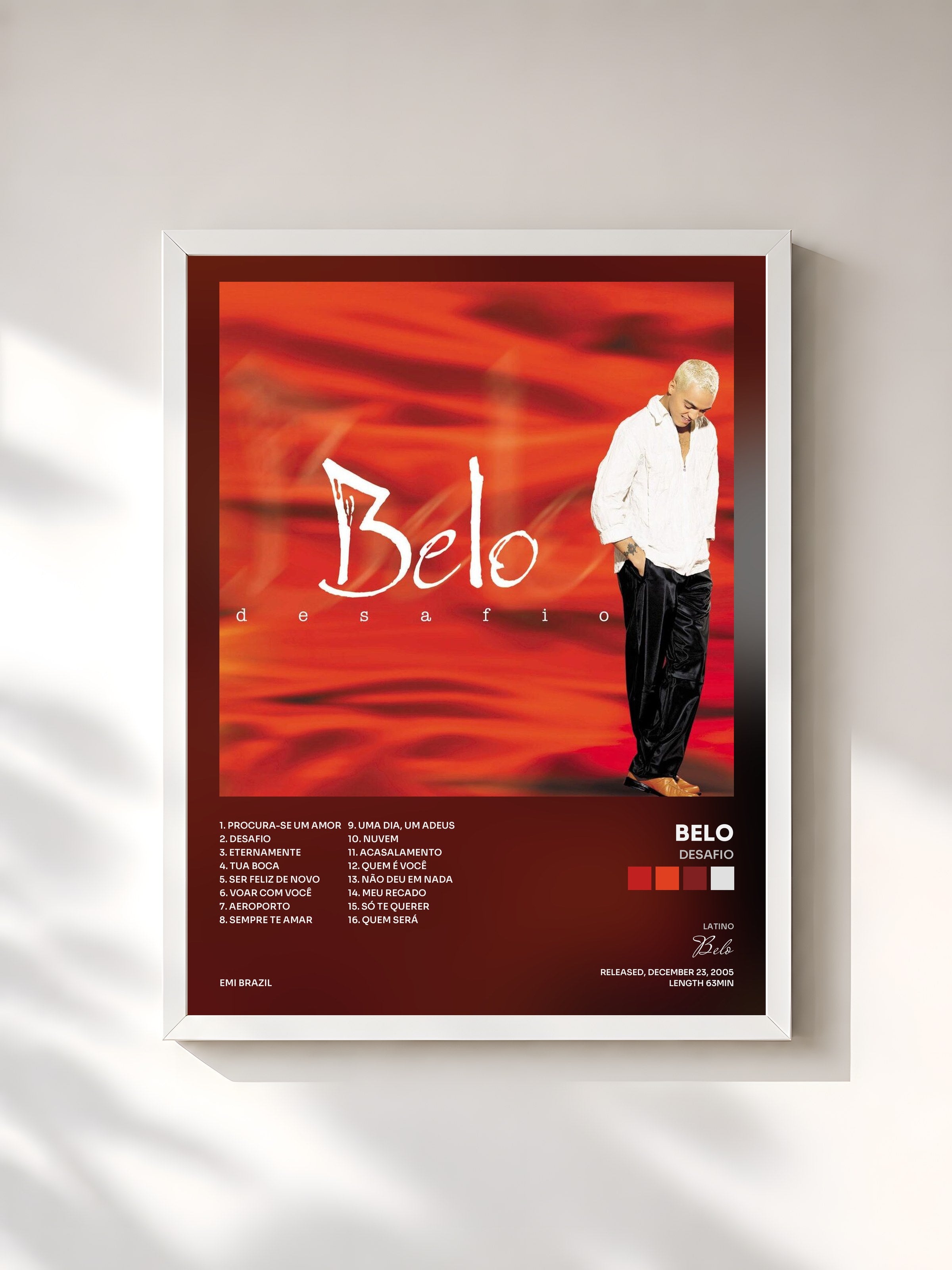 #blanc Tableau de l'album Desafio de Belo, cadre blanc, imprimé et encadré en France