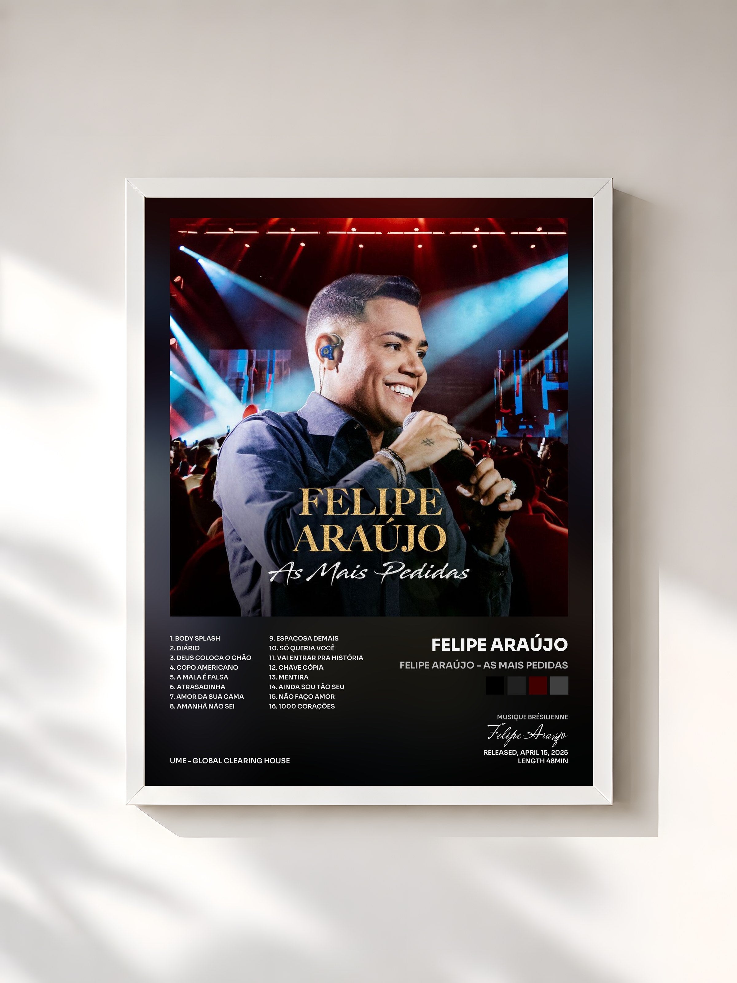 #blanc Tableau de l'album Felipe Araújo - As Mais Pedidas de Felipe Araújo, cadre blanc, imprimé et encadré en France