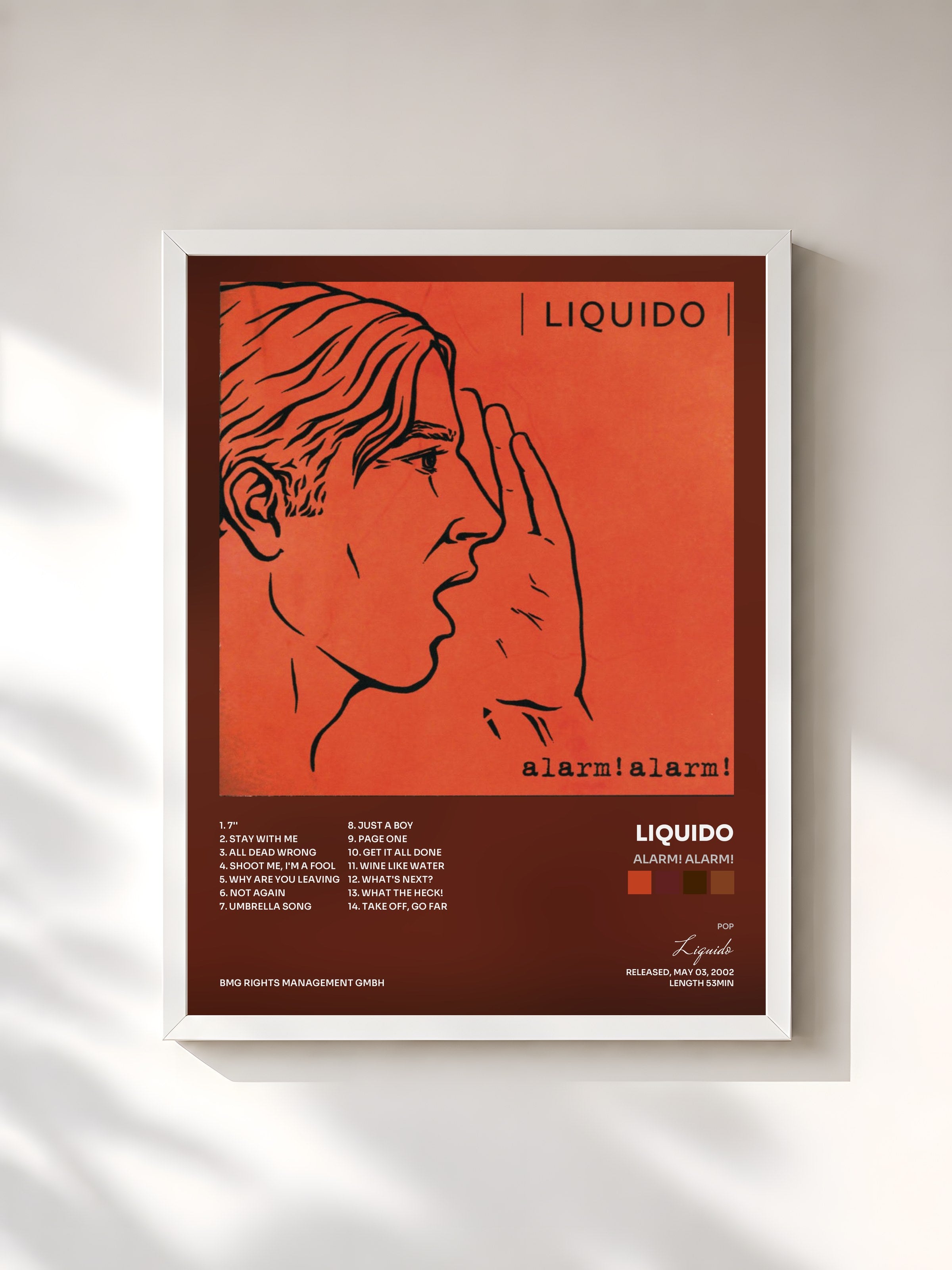 #blanc Tableau de l'album Alarm! Alarm! de Liquido, cadre blanc, imprimé et encadré en France
