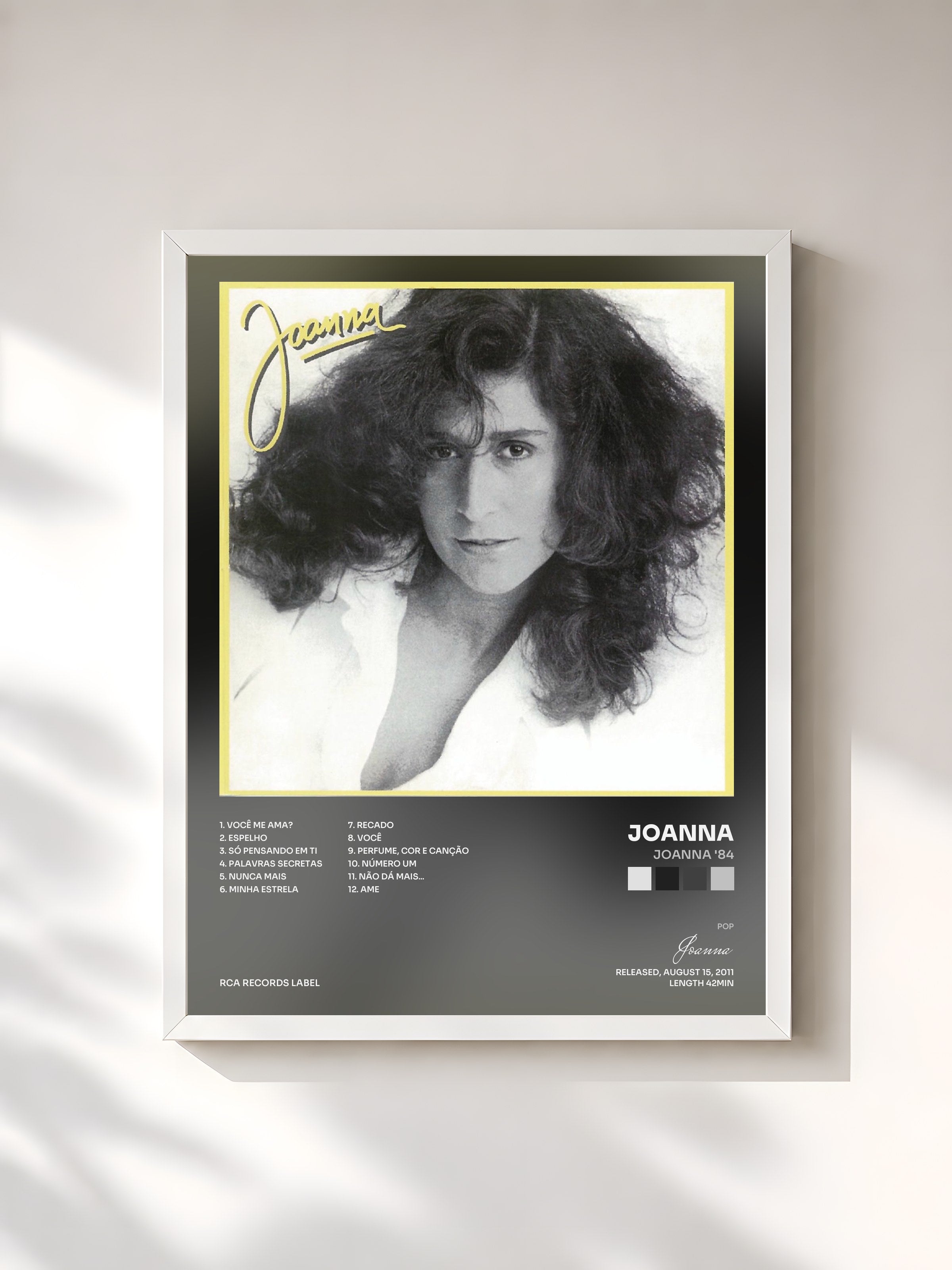 #blanc Tableau de l'album Joanna '84 de Joanna, cadre blanc, imprimé et encadré en France