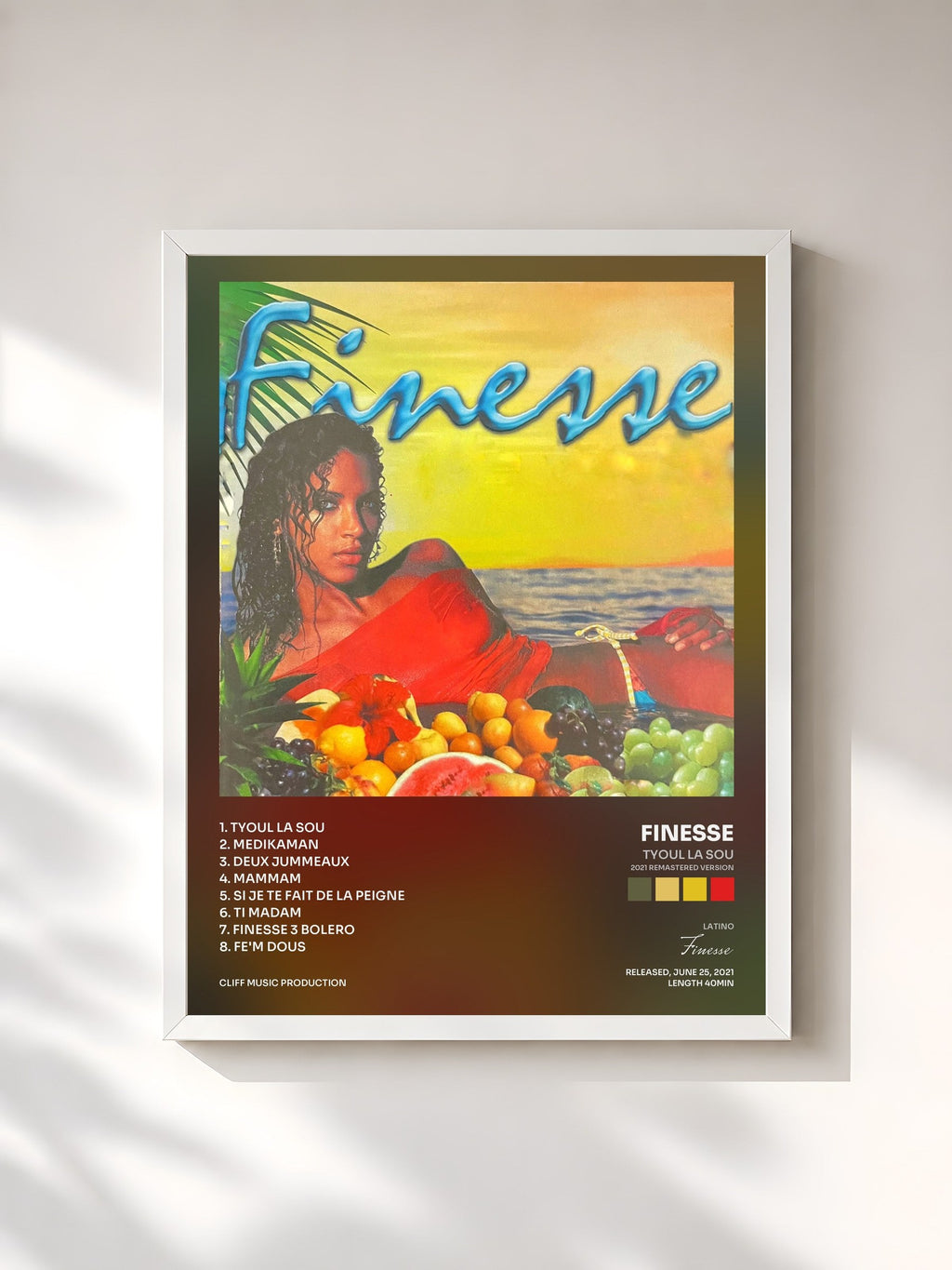 #blanc Tyoul la sou (2021 Remastered Version) di Finesse in stampa incorniciata, cornice bianca, stampata e incorniciata in Francia