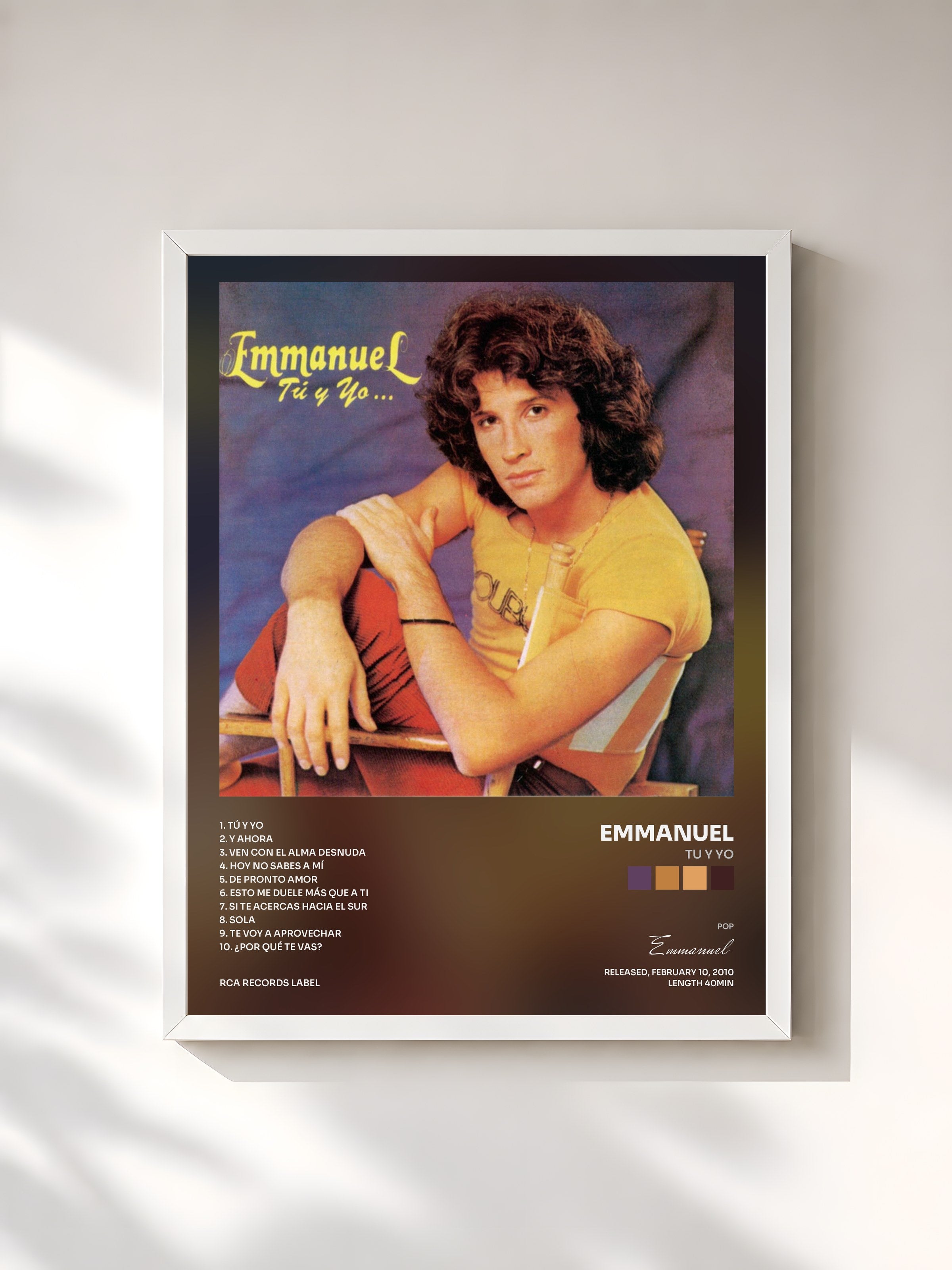 #blanc Tableau de l'album Tu Y Yo de Emmanuel, cadre blanc, imprimé et encadré en France