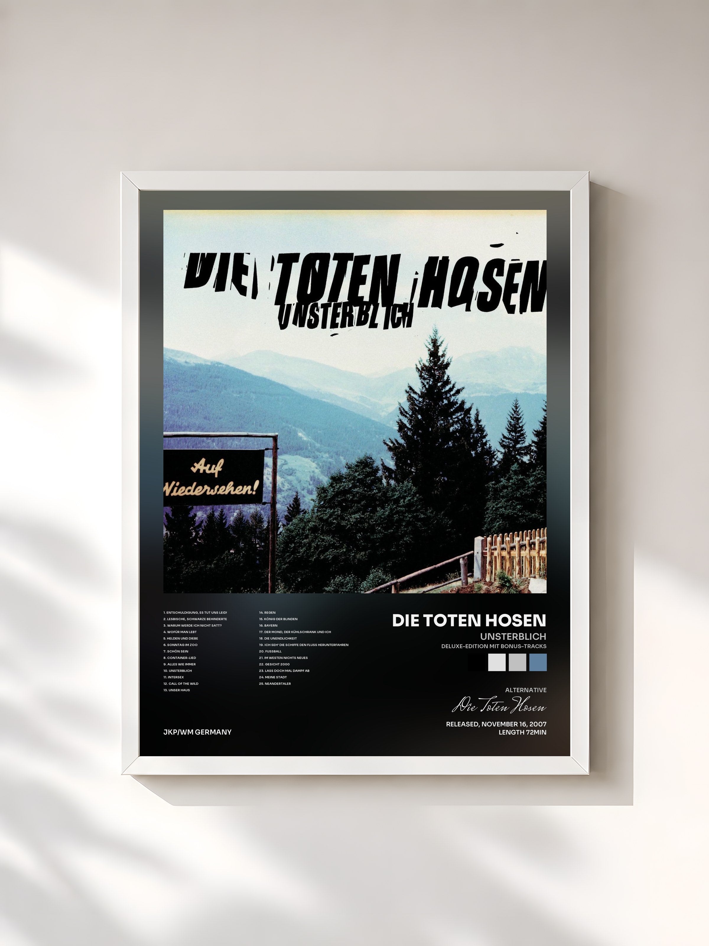 #blanc Tableau de l'album Unsterblich (Deluxe-Edition mit Bonus-Tracks) de Die Toten Hosen, cadre blanc, imprimé et encadré en France