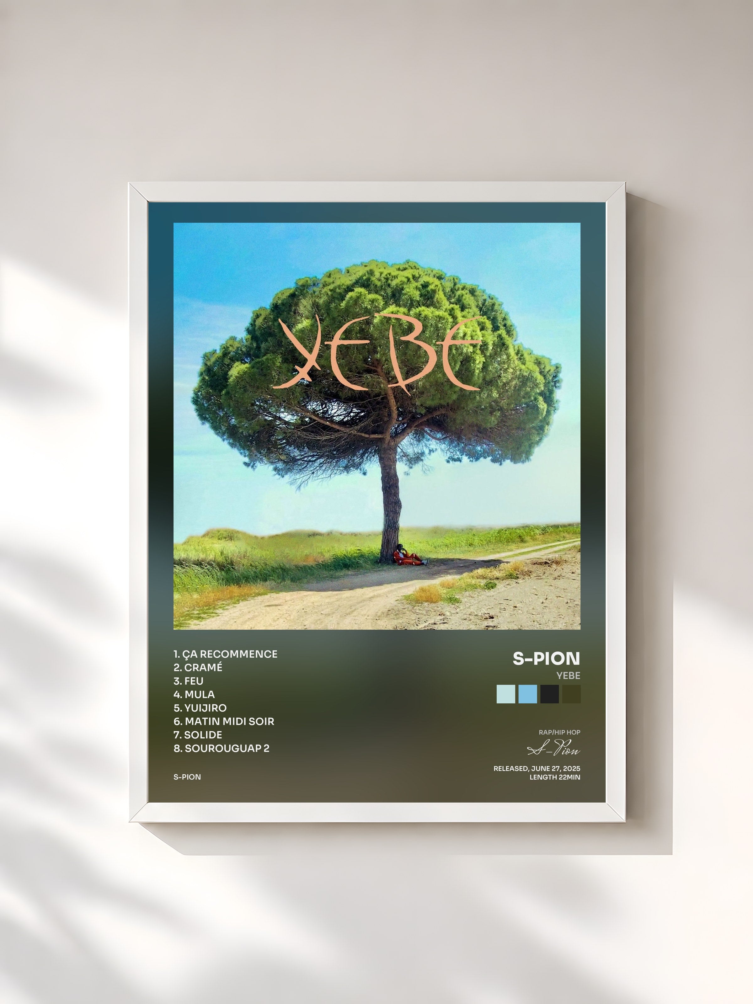 #blanc Tableau de l'album Yebe de S-Pion, cadre blanc, imprimé et encadré en France