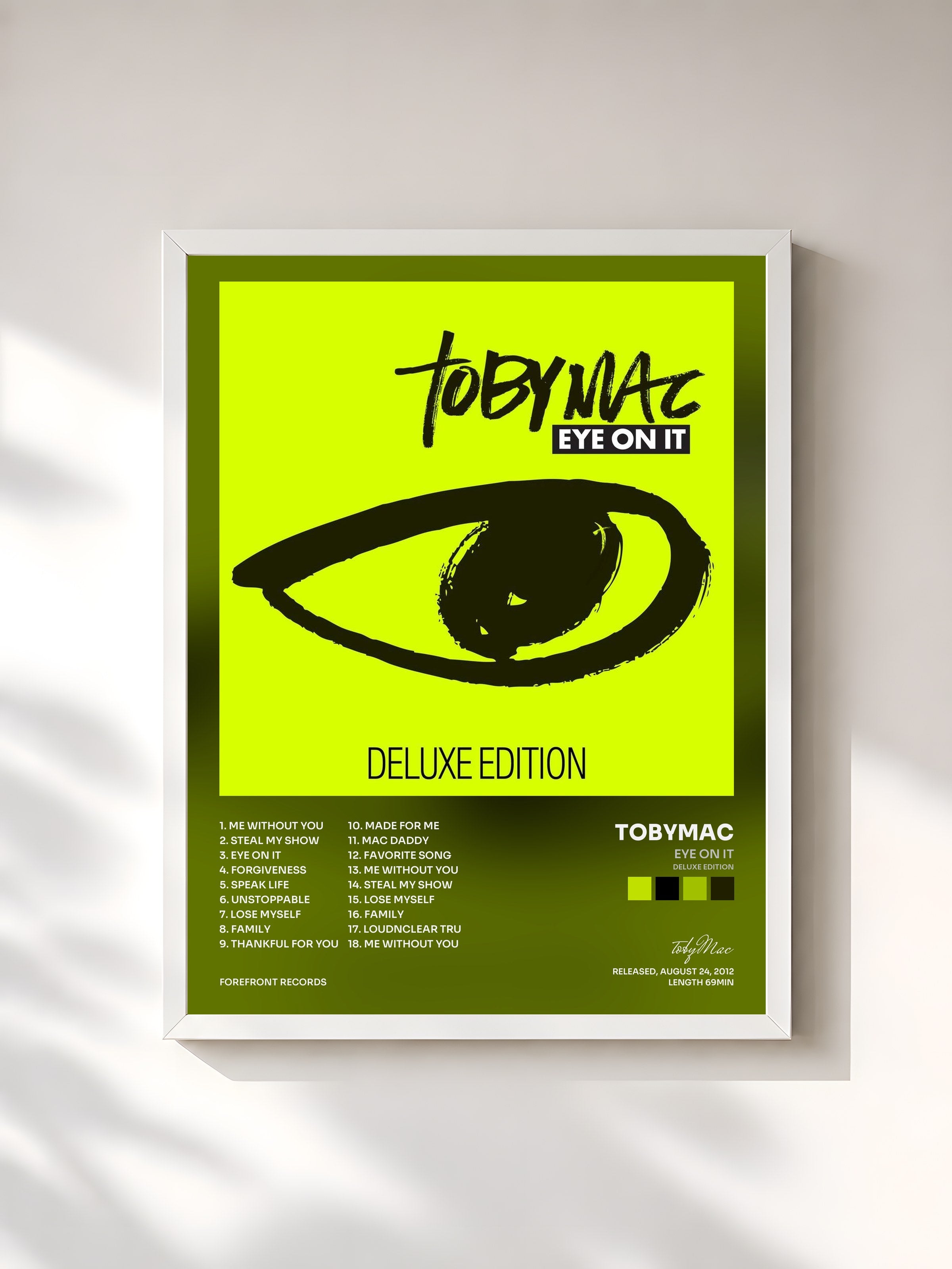 #blanc Tableau de l'album Eye On It (Deluxe Edition) de tobyMac, cadre blanc, imprimé et encadré en France