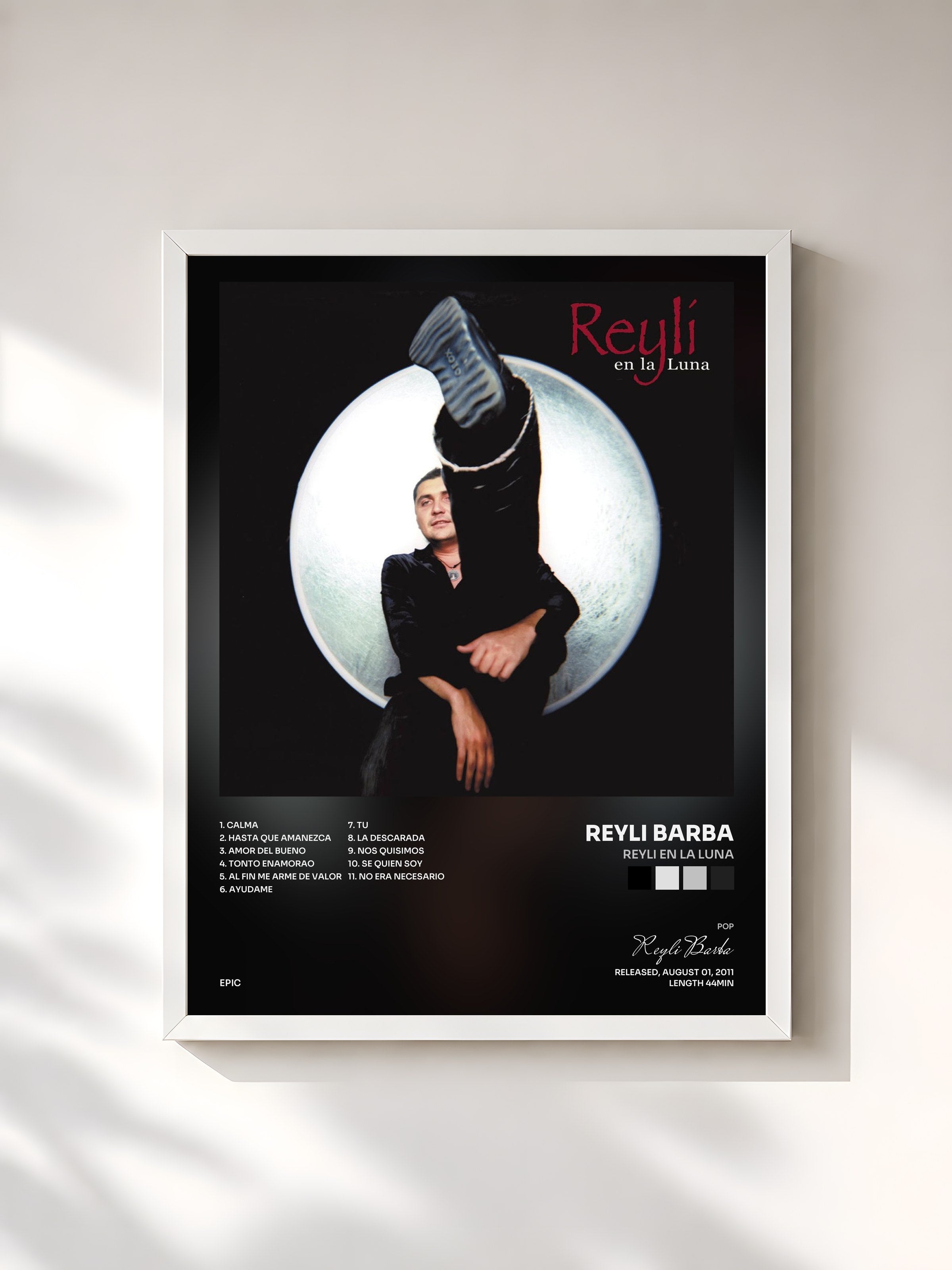 #blanc Tableau de l'album Reyli En La Luna de Reyli Barba, cadre blanc, imprimé et encadré en France