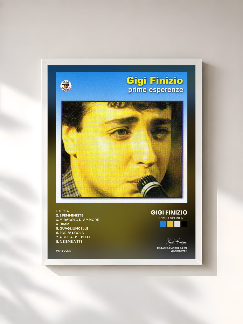 #blanc Tableau de l'album Prime esperienze de Gigi Finizio, cadre blanc, imprimé et encadré en France