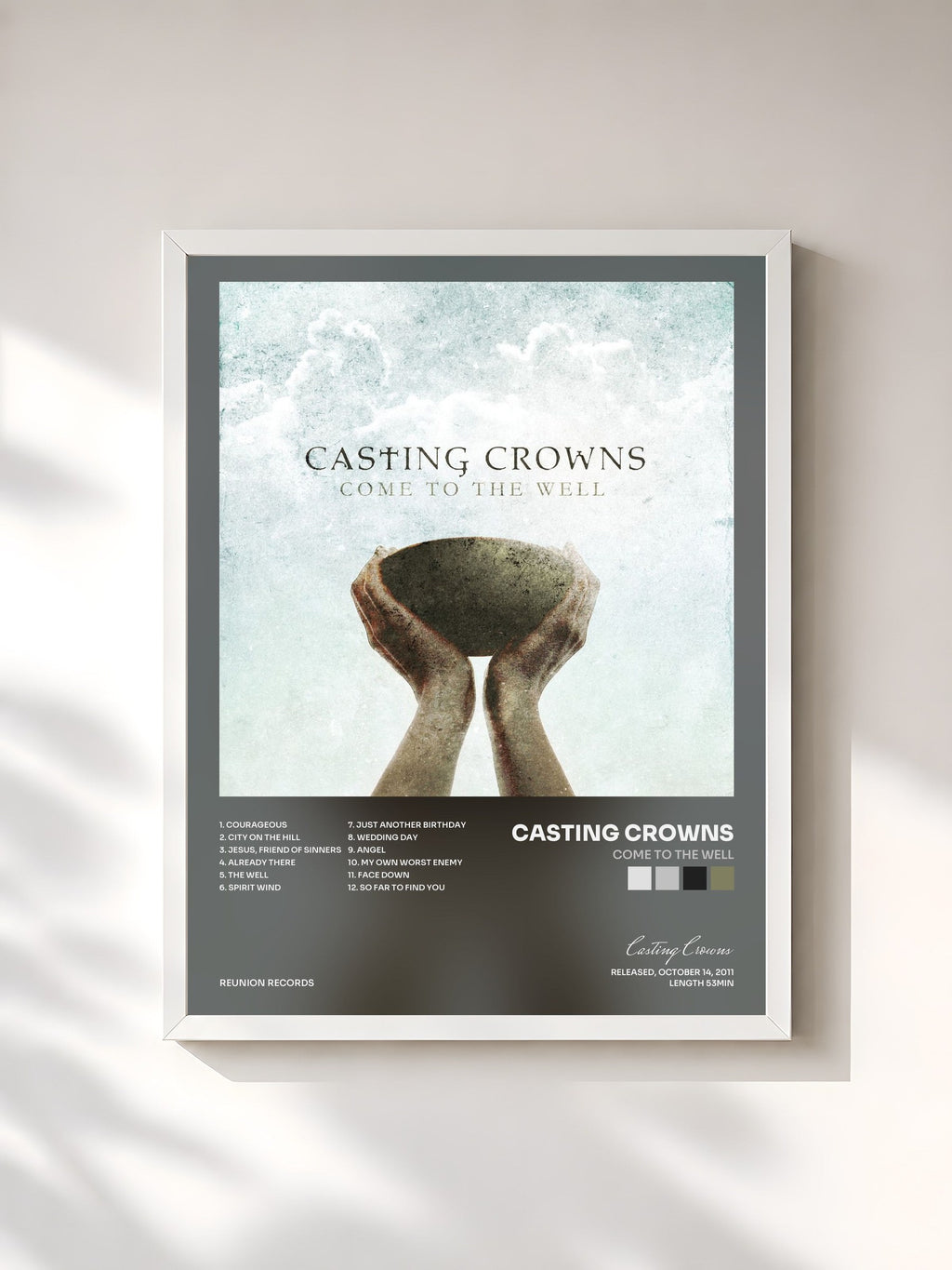 #blanc Come To The Well di Casting Crowns in stampa incorniciata, cornice bianca, stampata e incorniciata in Francia