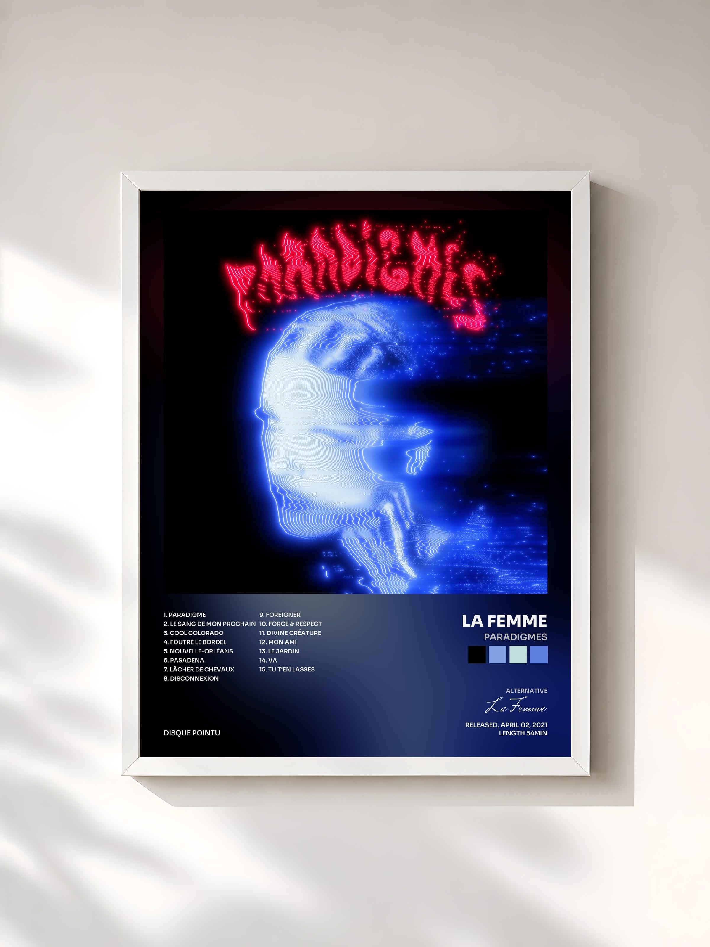 #blanc Tableau de l'album Paradigmes de La Femme, cadre blanc, imprimé et encadré en France