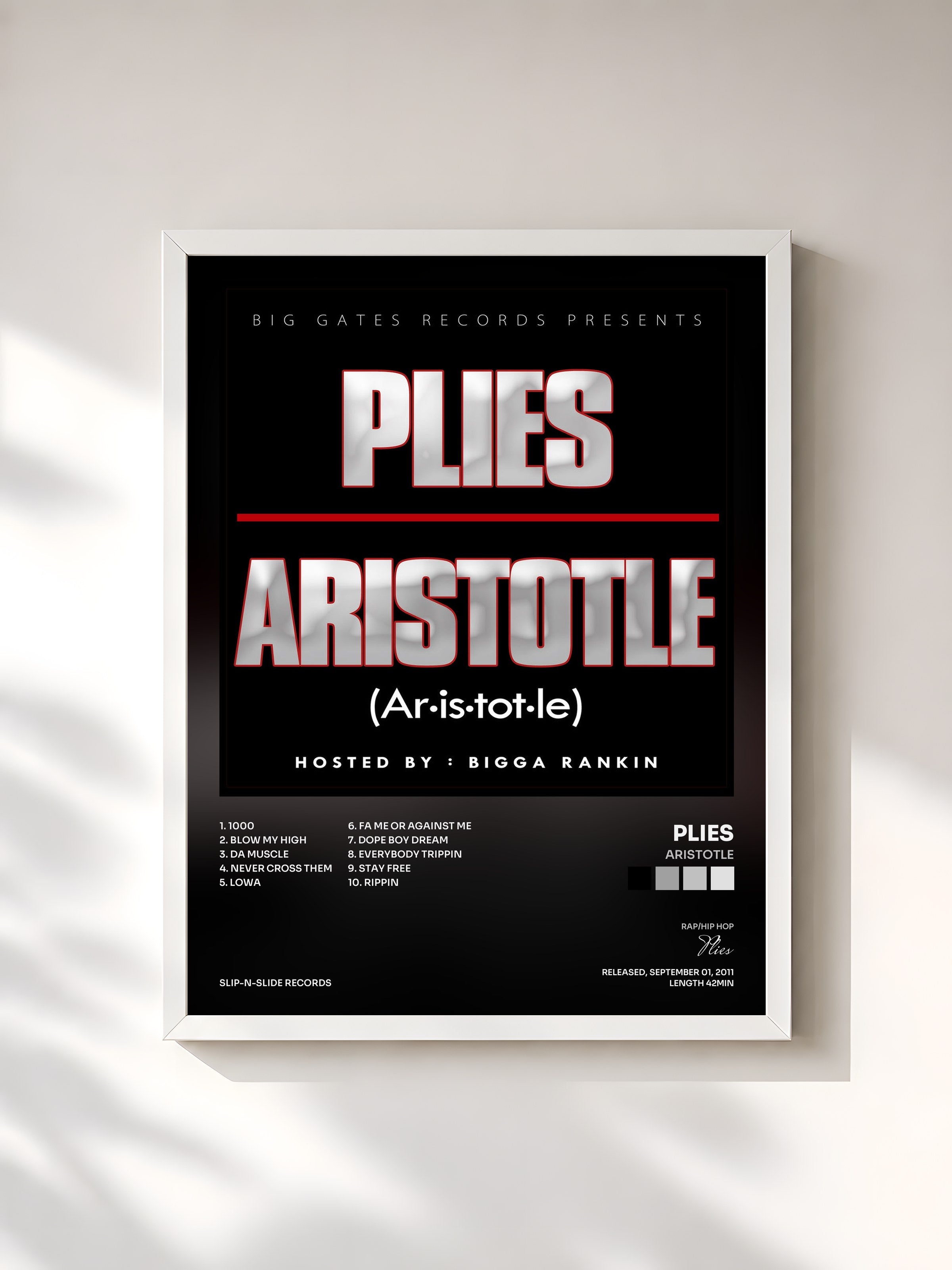 #blanc Tableau de l'album Aristotle de Plies, cadre blanc, imprimé et encadré en France