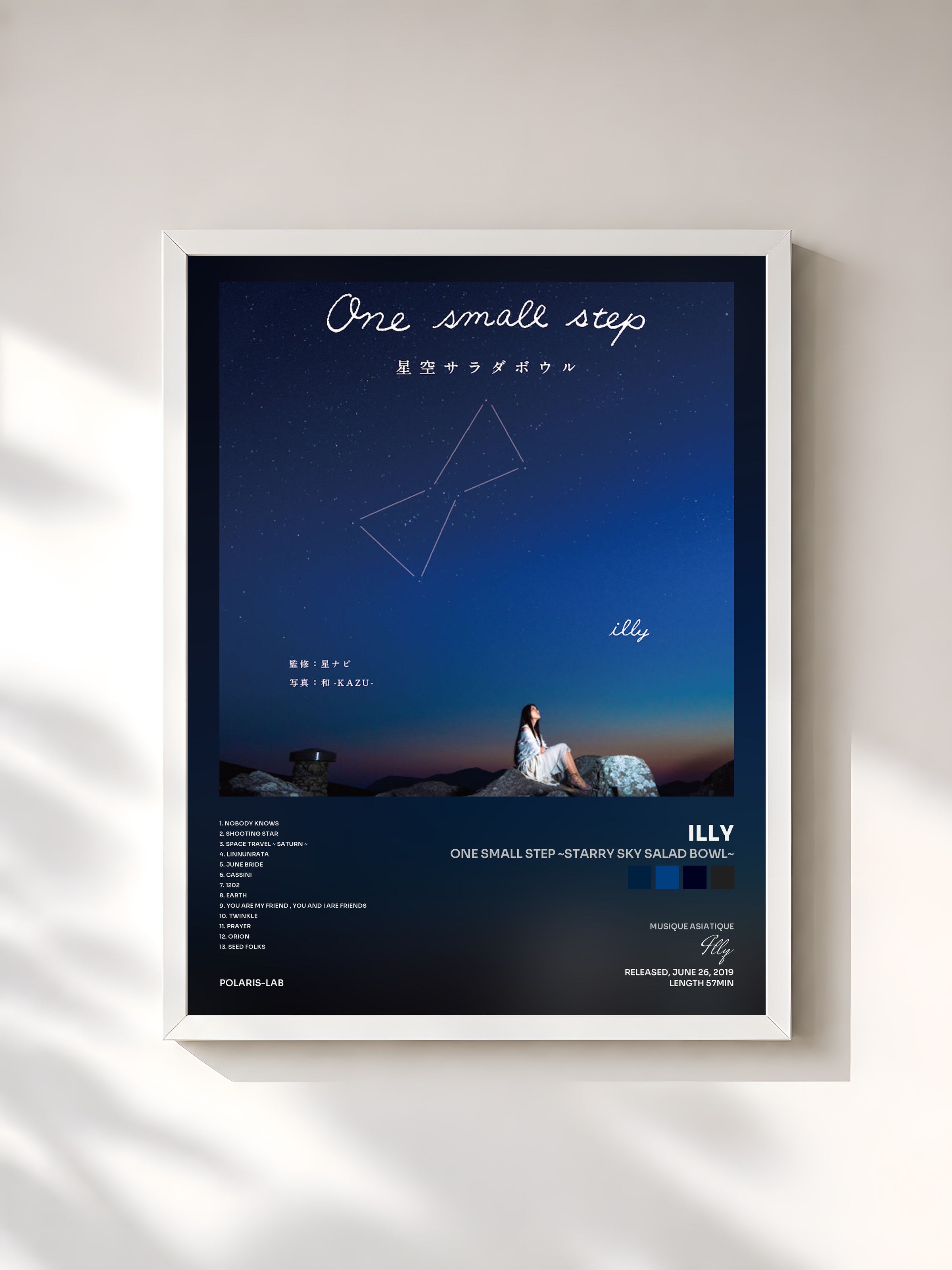 #blanc Tableau de l'album One Small Step ~starry sky salad bowl~ de Illy, cadre blanc, imprimé et encadré en France