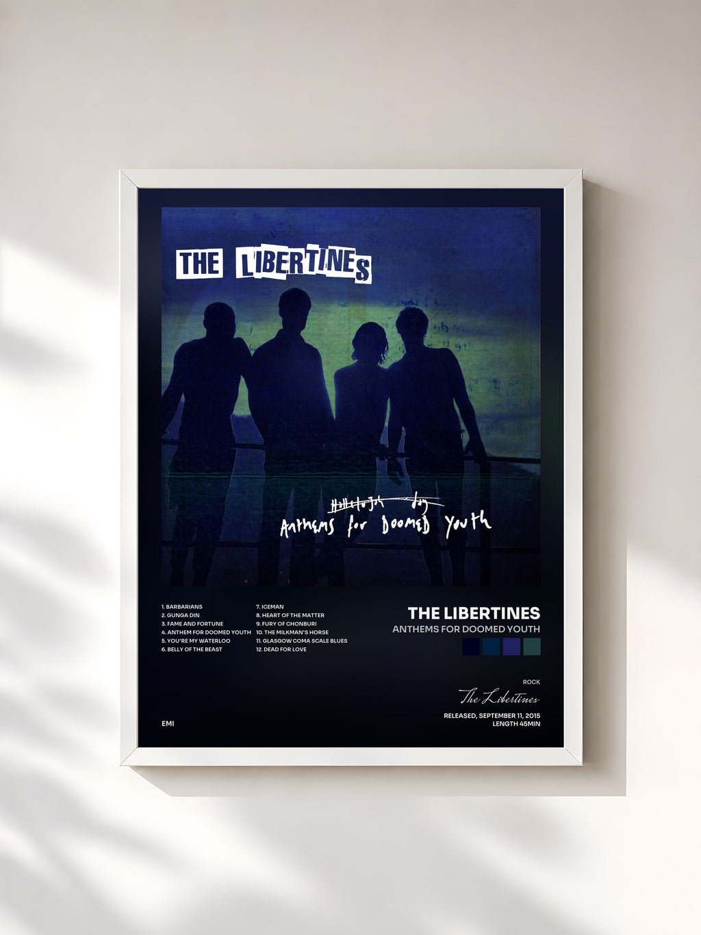 #blanc Anthems For Doomed Youth von The Libertines als gerahmter Kunstdruck, weißer Rahmen, gedruckt und gerahmt in Frankreich
