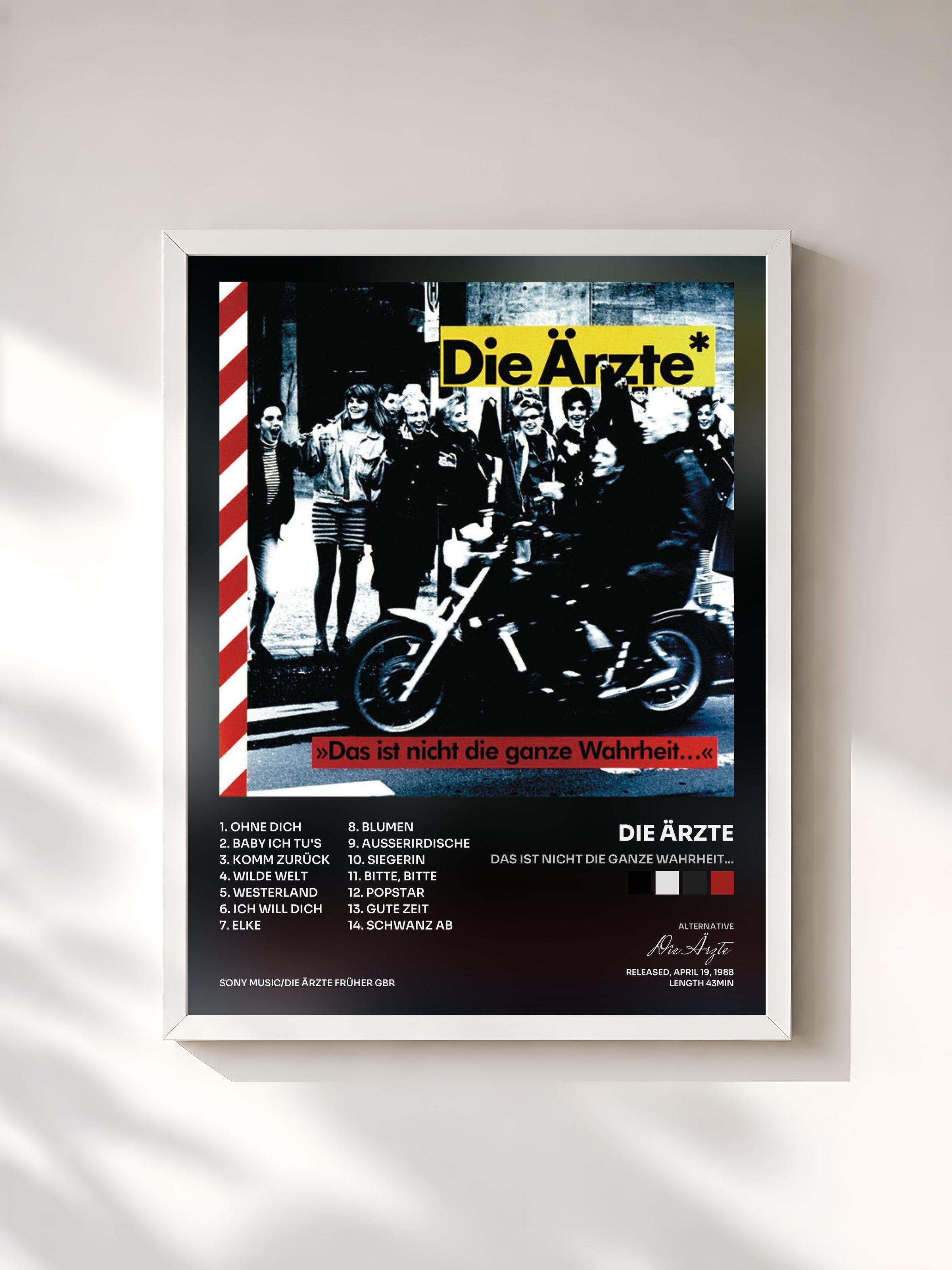 #blanc Tableau de l'album Das Ist Nicht Die Ganze Wahrheit... de Die Ärzte, cadre blanc, imprimé et encadré en France