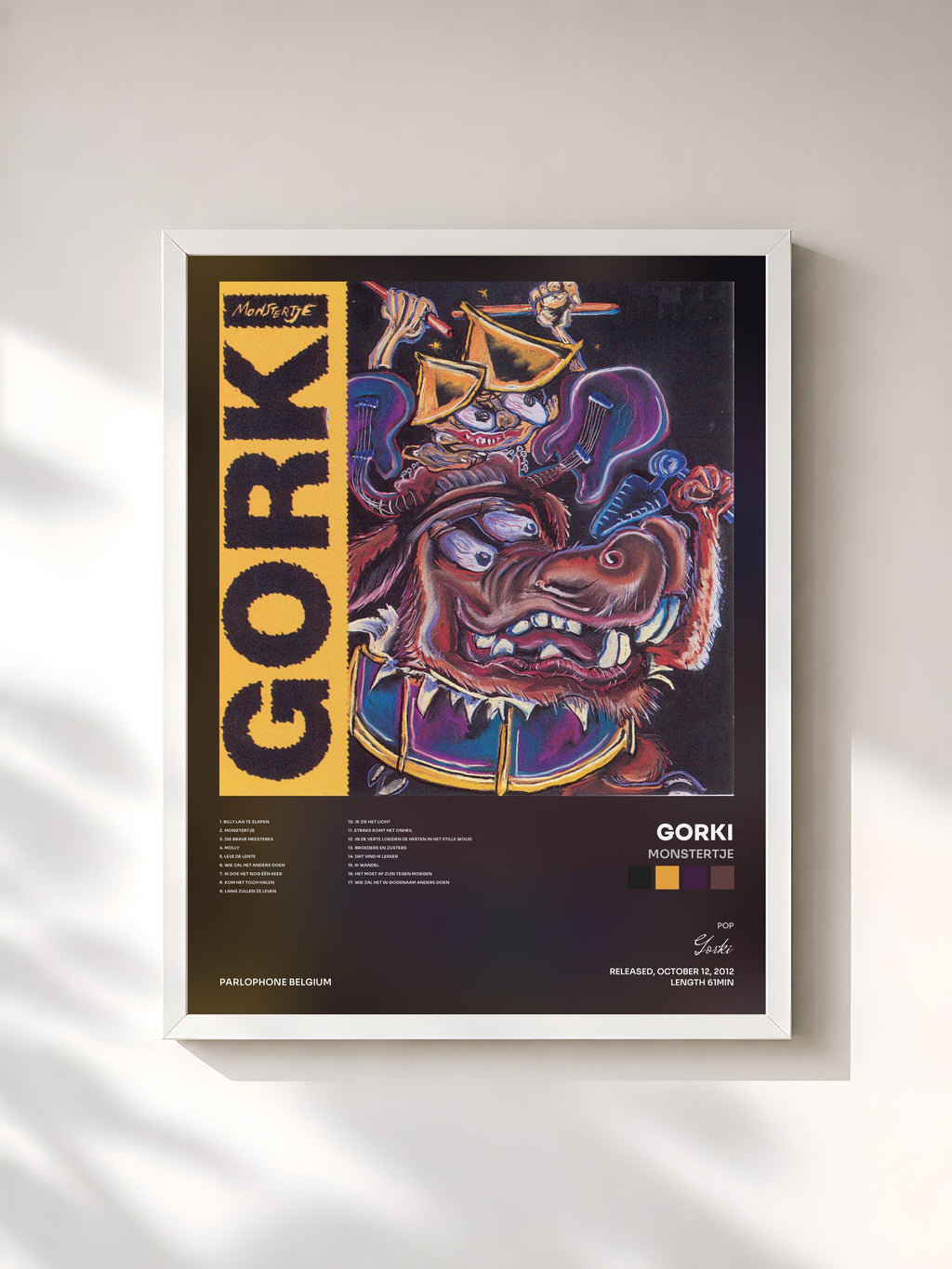 #blanc Tableau de l'album Monstertje de Gorki, cadre blanc, imprimé et encadré en France