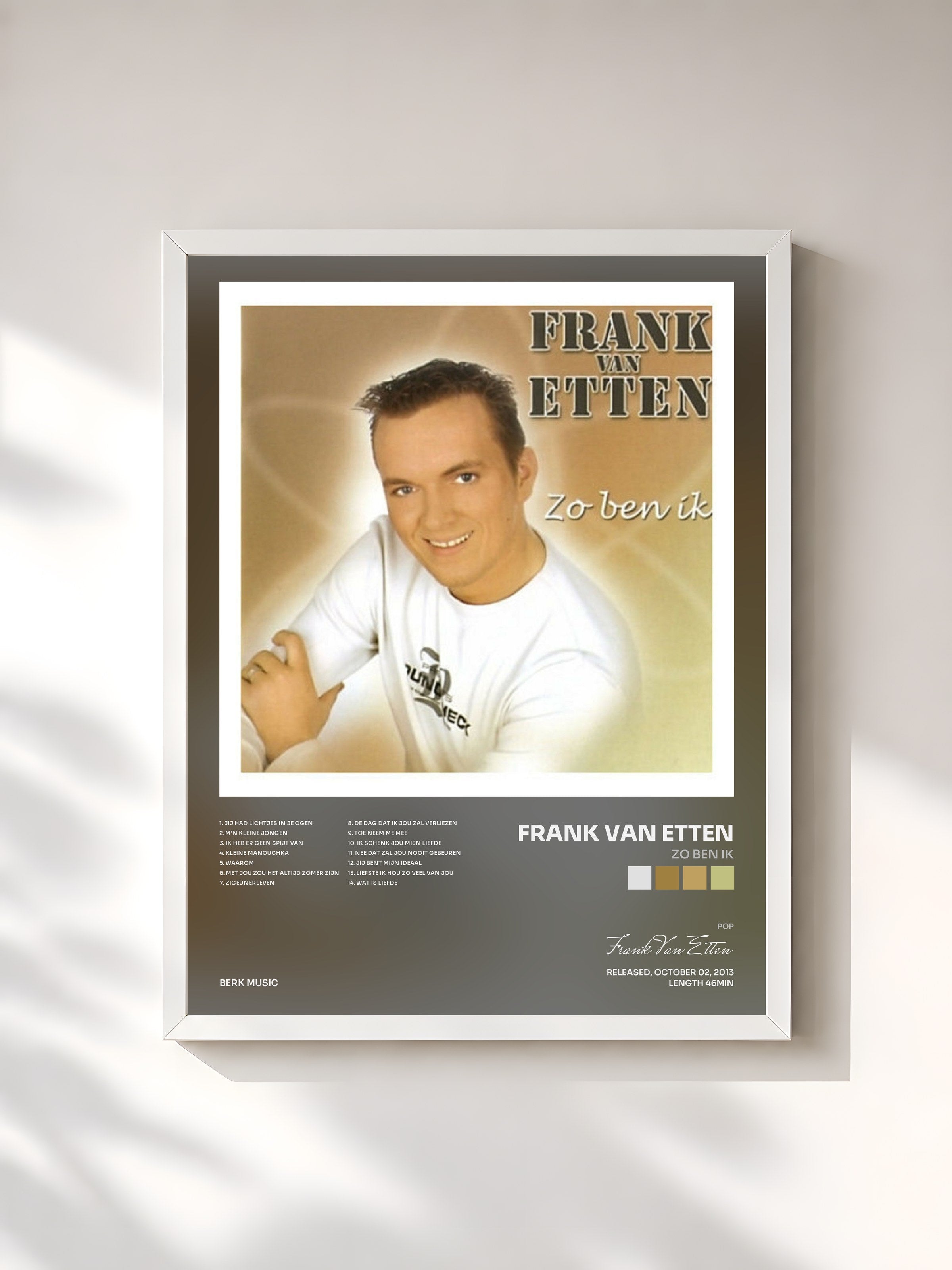 #blanc Tableau de l'album Zo Ben Ik de Frank Van Etten, cadre blanc, imprimé et encadré en France