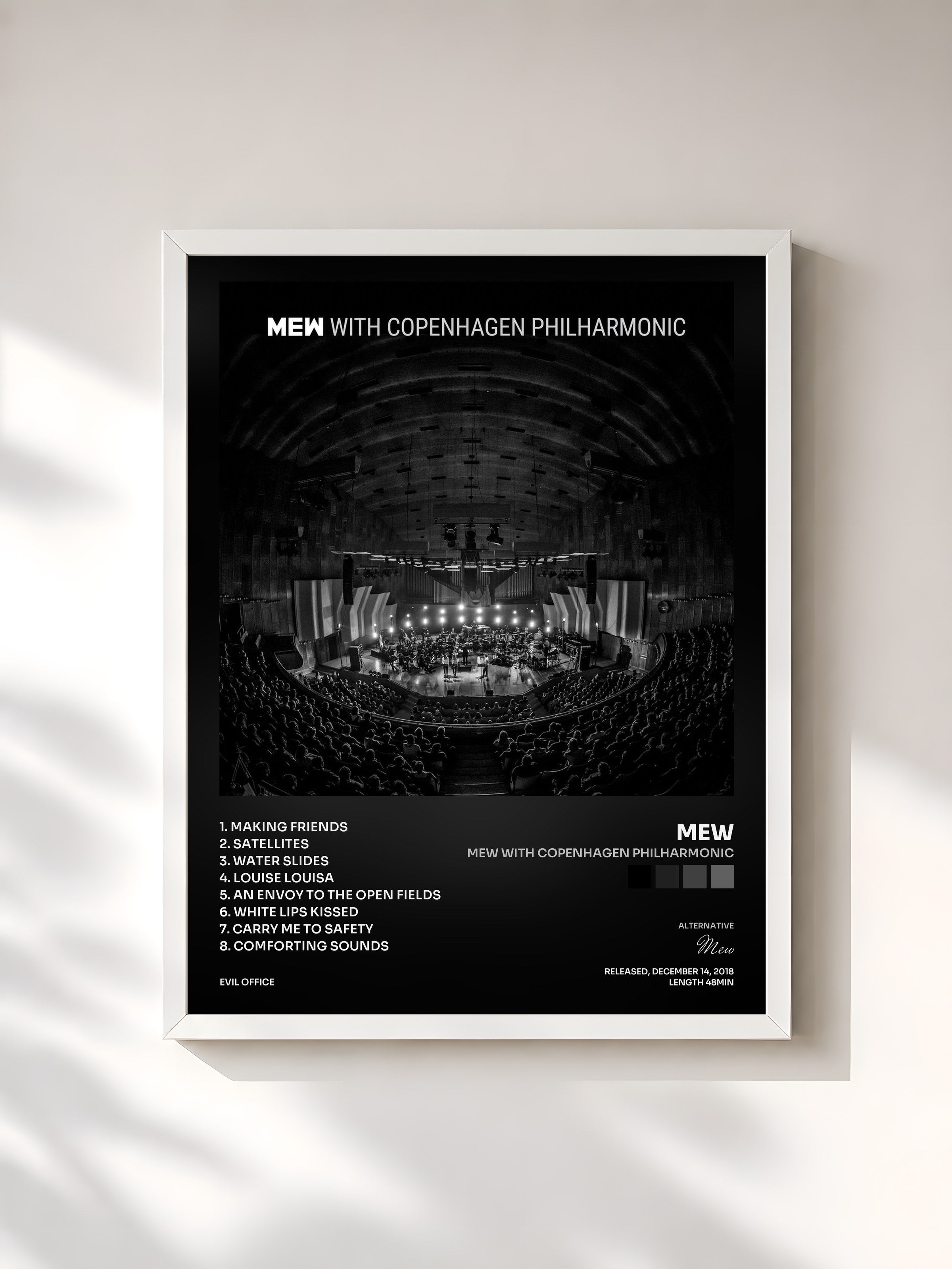 #blanc Tableau de l'album Mew with Copenhagen Philharmonic de Mew, cadre blanc, imprimé et encadré en France