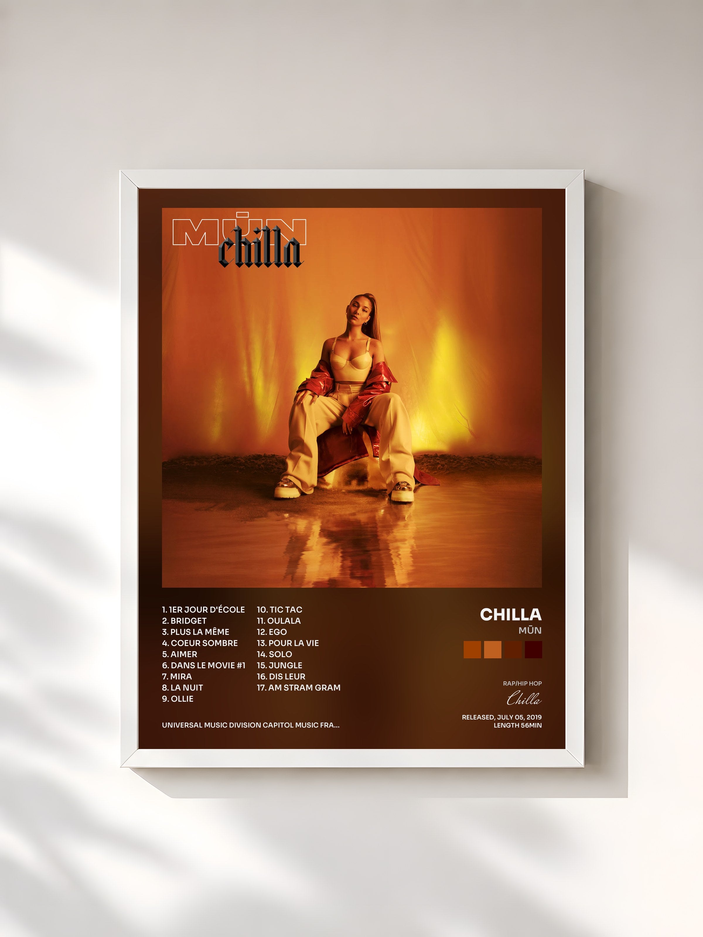 #blanc Tableau de l'album Mūn de Chilla, cadre blanc, imprimé et encadré en France