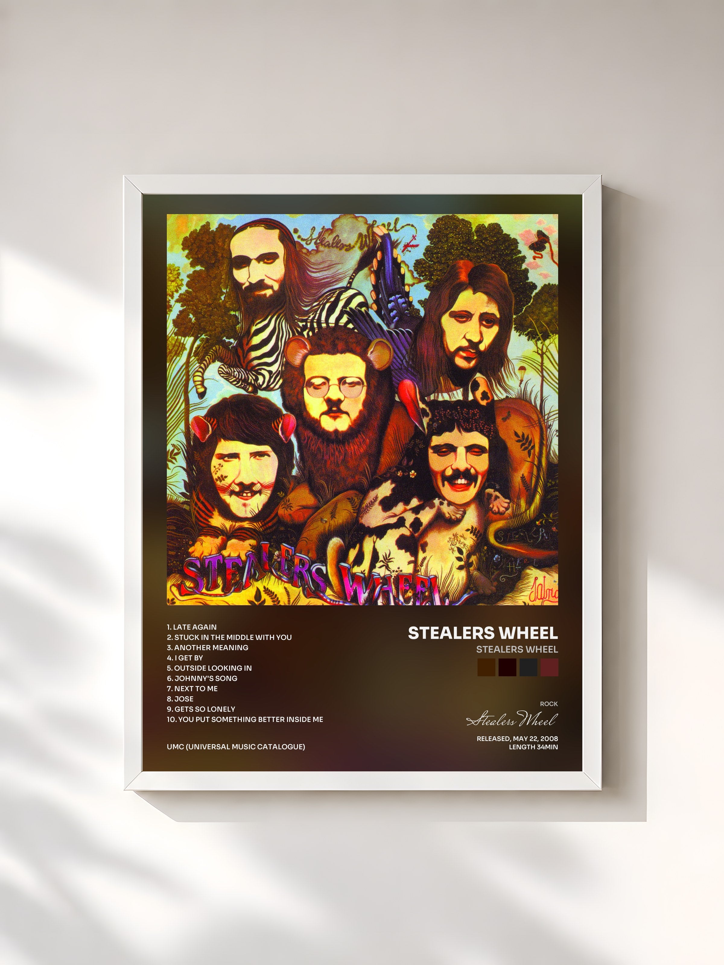#blanc Tableau de l'album Stealers Wheel de Stealers Wheel, cadre blanc, imprimé et encadré en France