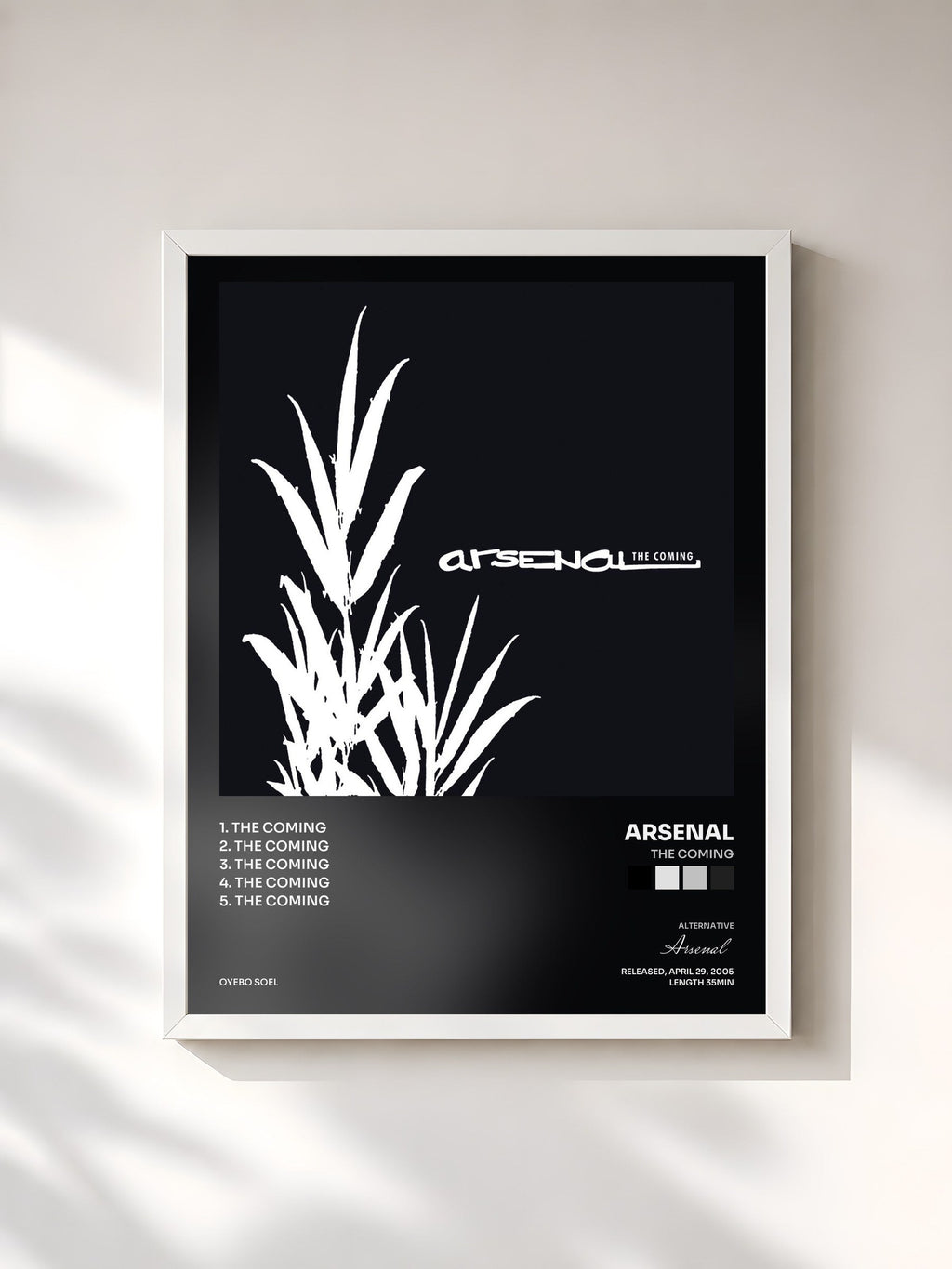 #blanc The Coming by Arsenal as a framed art print, white frame, printed and framed in France