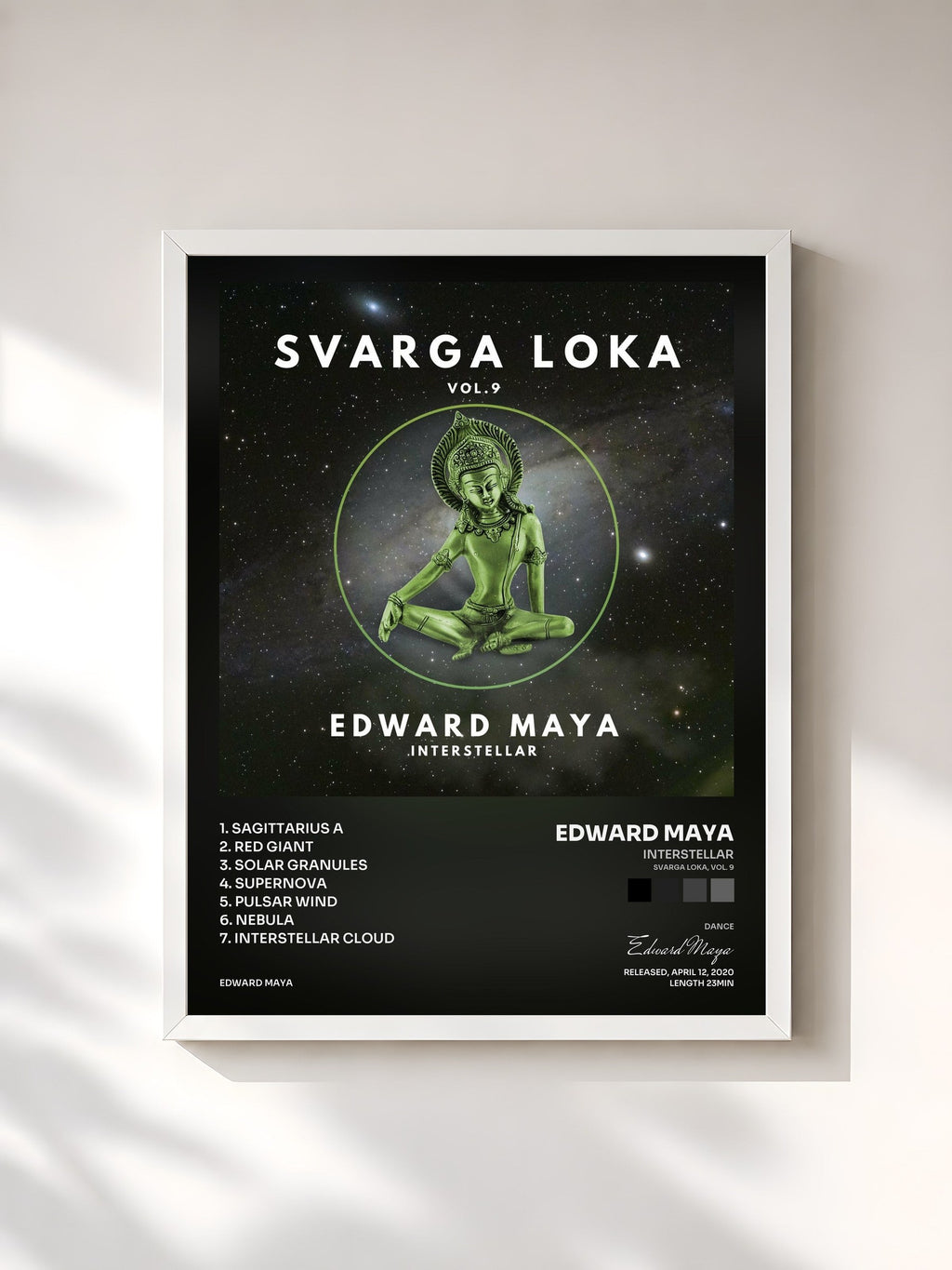 #blanc Interstellar (Svarga Loka, Vol. 9) by Edward Maya as a framed art print, white frame, printed and framed in France