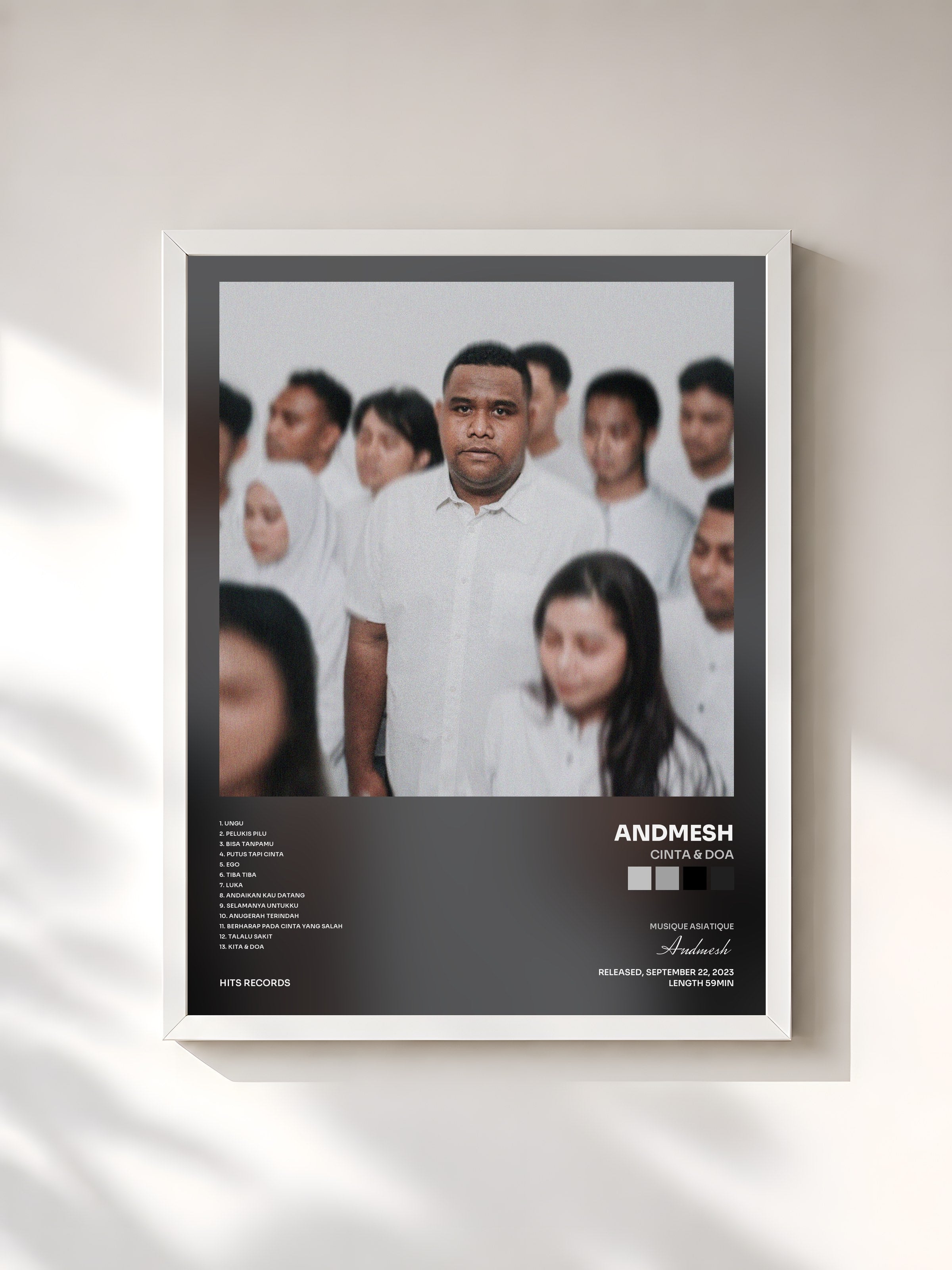 #blanc Tableau de l'album Cinta & Doa de Andmesh, cadre blanc, imprimé et encadré en France