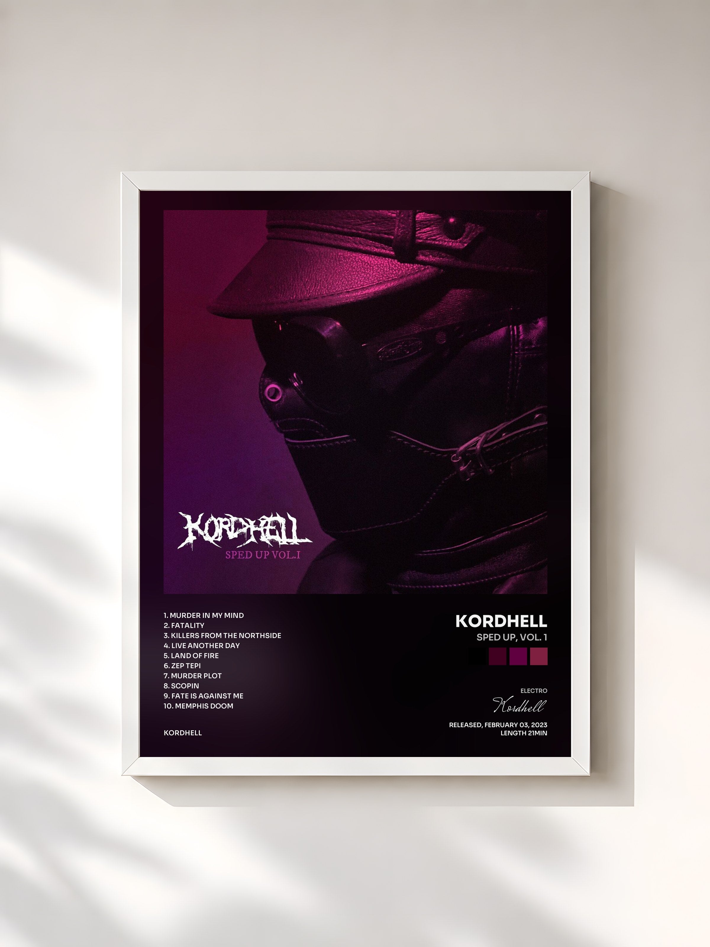 #blanc Tableau de l'album Sped Up, Vol. 1 de Kordhell, cadre blanc, imprimé et encadré en France