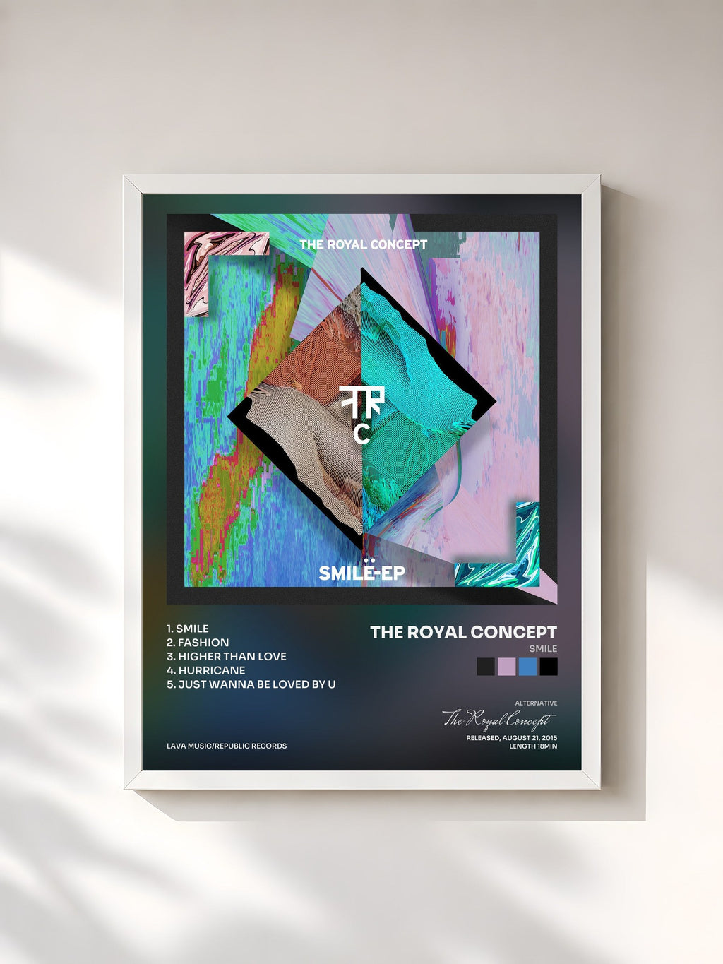 #blanc Smile by The Royal Concept as a framed art print, white frame, printed and framed in France