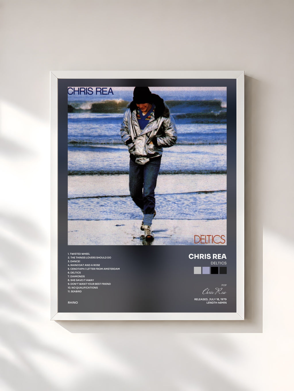 #blanc Deltics by Chris Rea as a framed art print, white frame, printed and framed in France