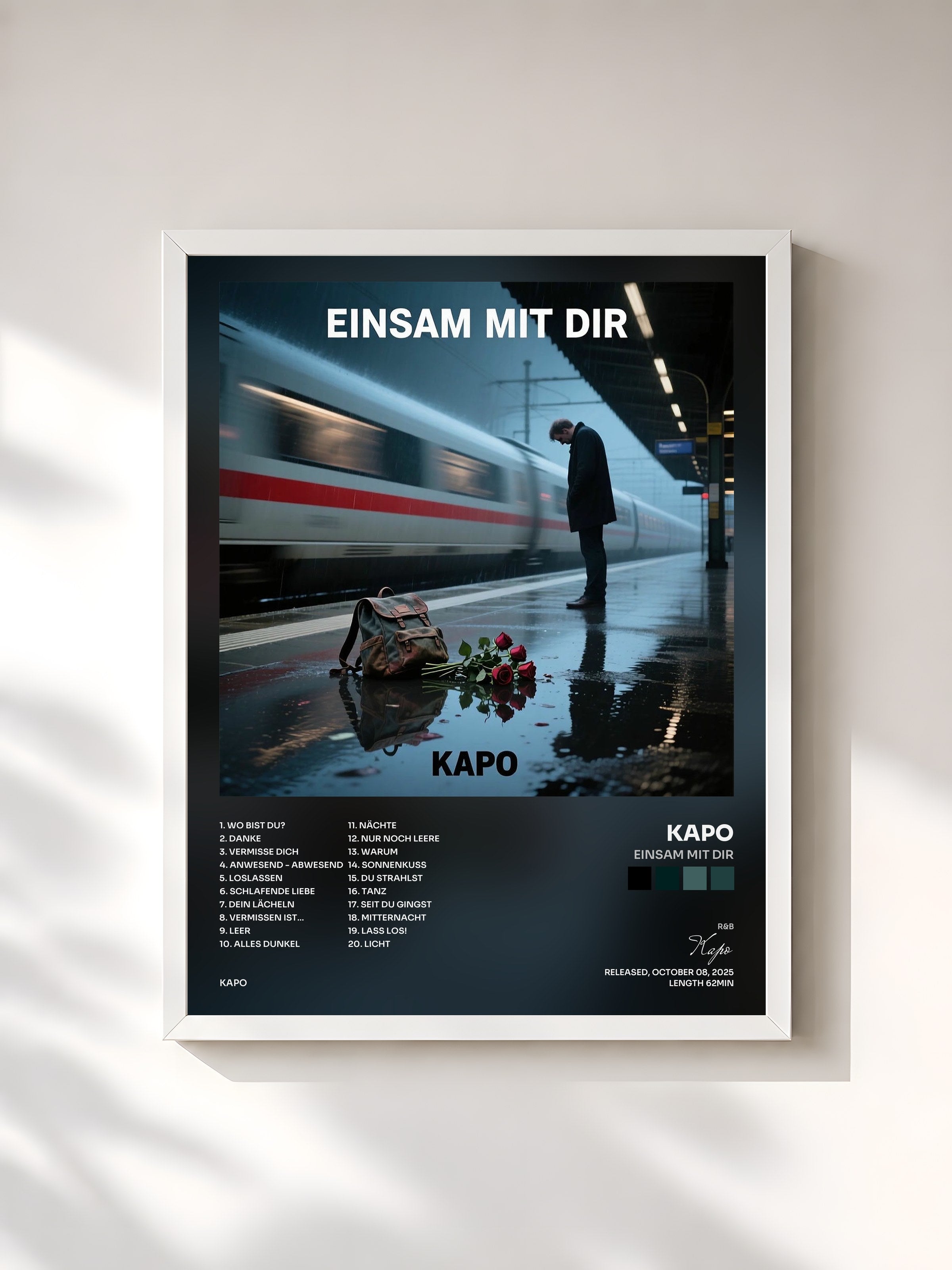 #blanc Tableau de l'album Einsam Mit Dir de Kapo, cadre blanc, imprimé et encadré en France