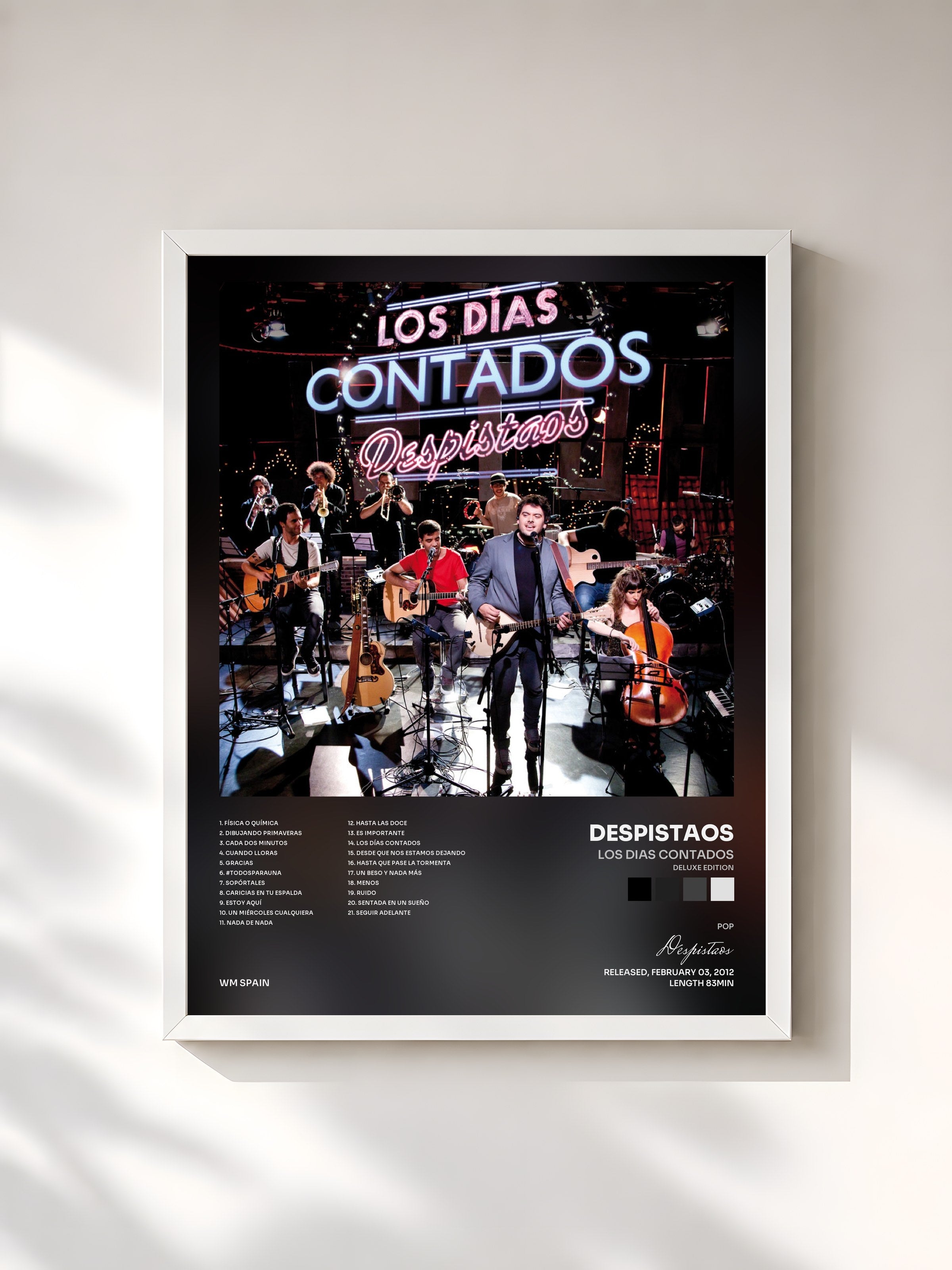 #blanc Tableau de l'album Los dias contados (Deluxe edition) de Despistaos, cadre blanc, imprimé et encadré en France