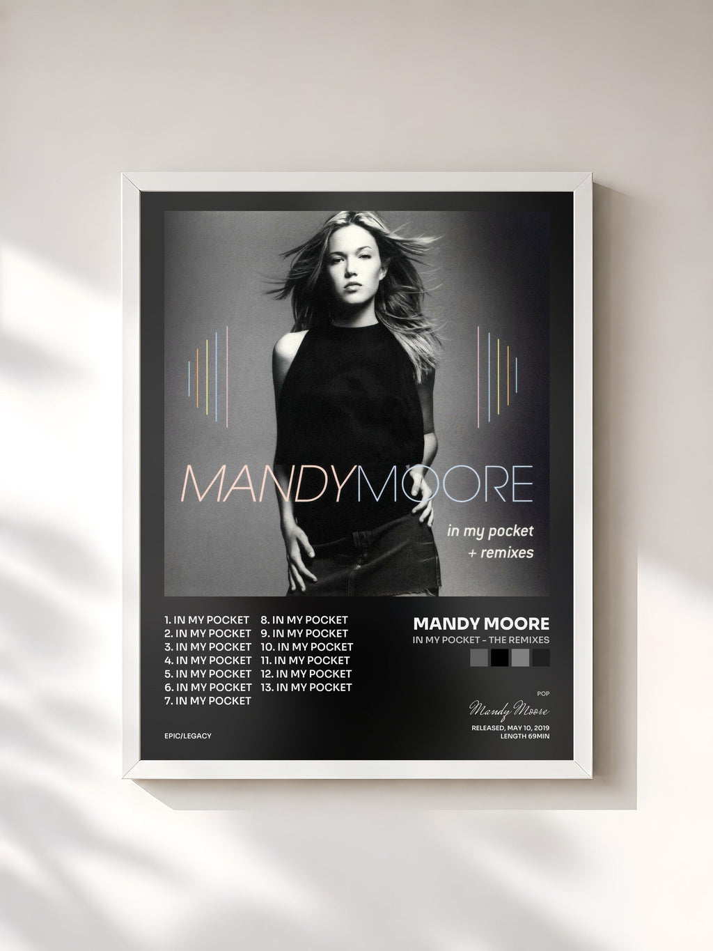 #blanc In My Pocket - The Remixes von Mandy Moore als gerahmter Kunstdruck, weißer Rahmen, gedruckt und gerahmt in Frankreich