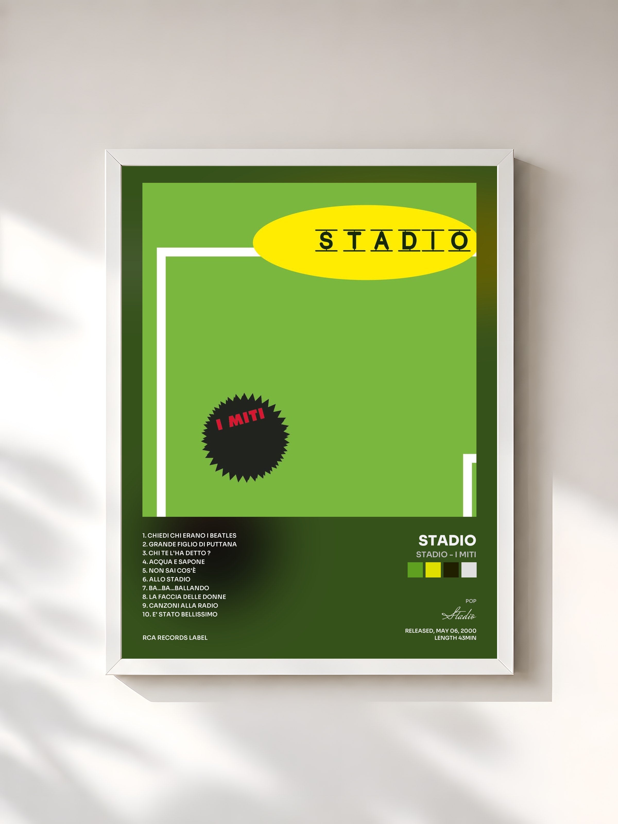 #blanc Tableau de l'album Stadio - I Miti de Stadio, cadre blanc, imprimé et encadré en France