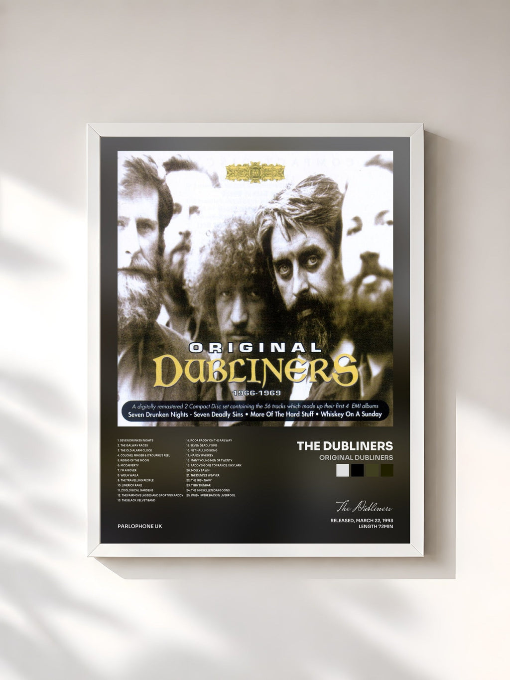 #blanc Original Dubliners von The Dubliners als gerahmter Kunstdruck, weißer Rahmen, gedruckt und gerahmt in Frankreich