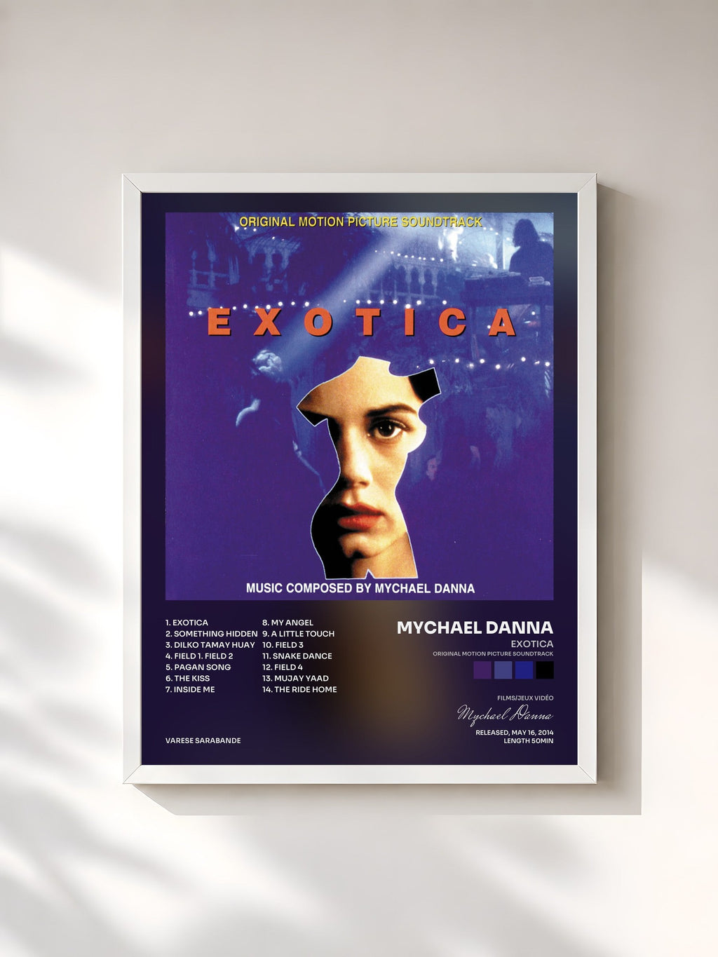 #blanc Exotica (Original Motion Picture Soundtrack) di Mychael Danna in stampa incorniciata, cornice bianca, stampata e incorniciata in Francia