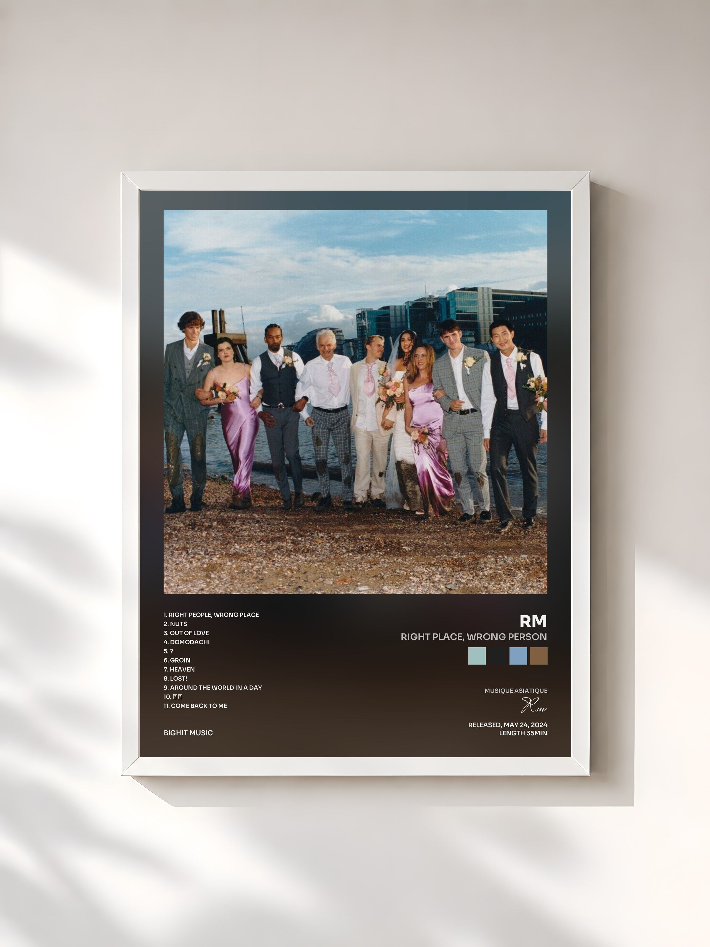 #blanc Tableau de l'album Right Place, Wrong Person de Rm, cadre blanc, imprimé et encadré en France