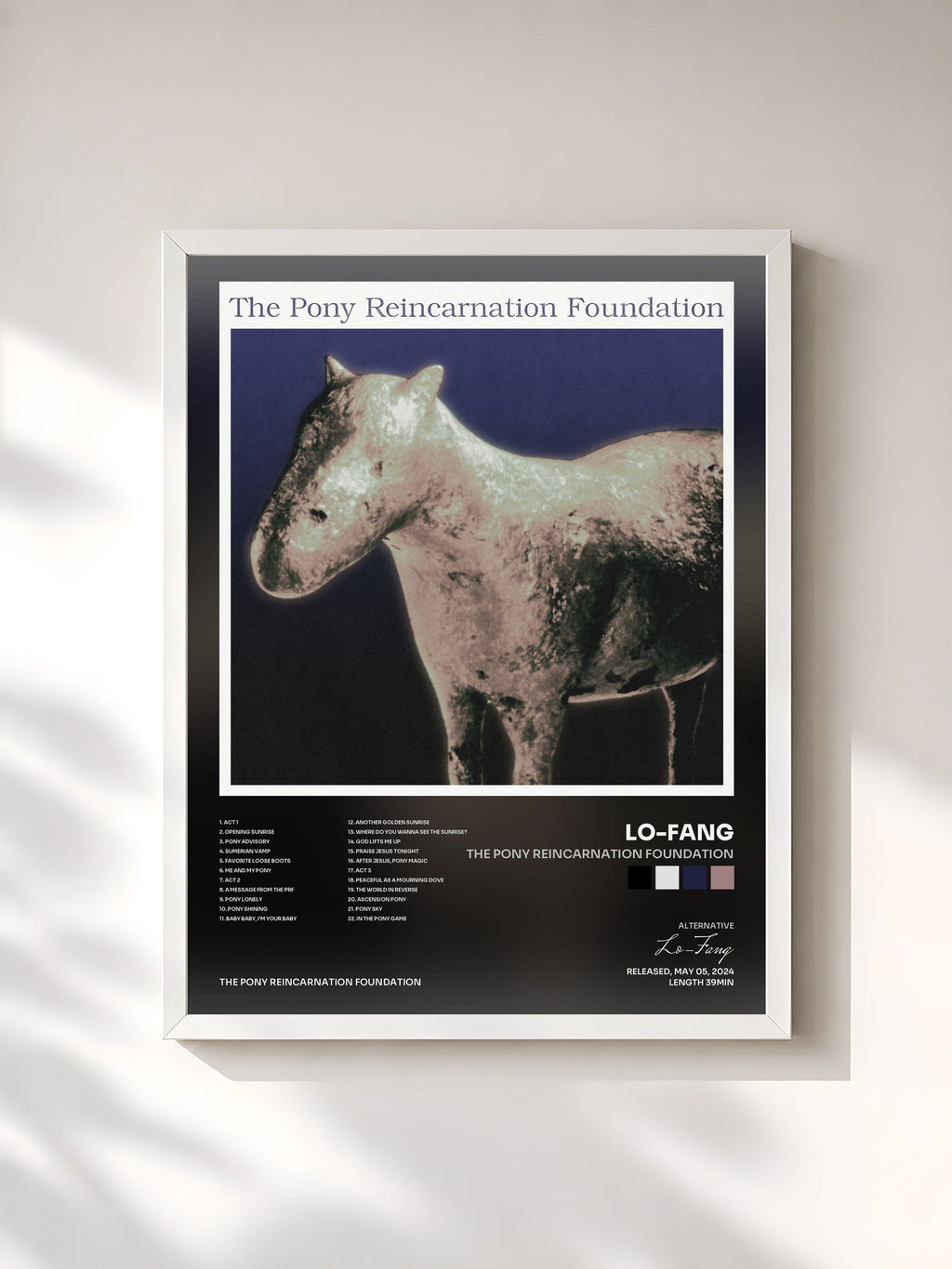 #blanc The Pony Reincarnation Foundation di Lo-Fang in stampa incorniciata, cornice bianca, stampata e incorniciata in Francia