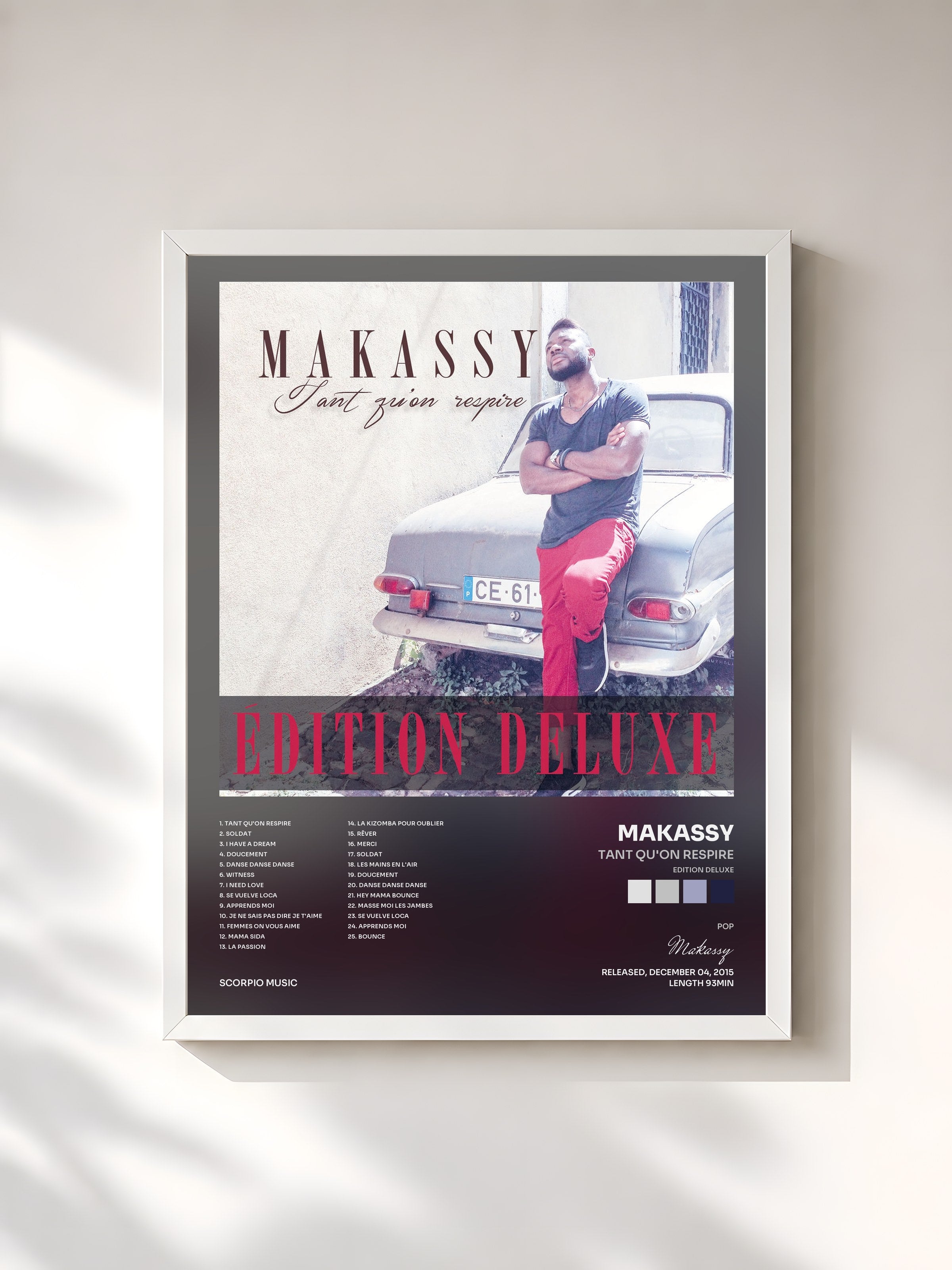 #blanc Tableau de l'album Tant qu'on respire (Edition deluxe) de Makassy, cadre blanc, imprimé et encadré en France