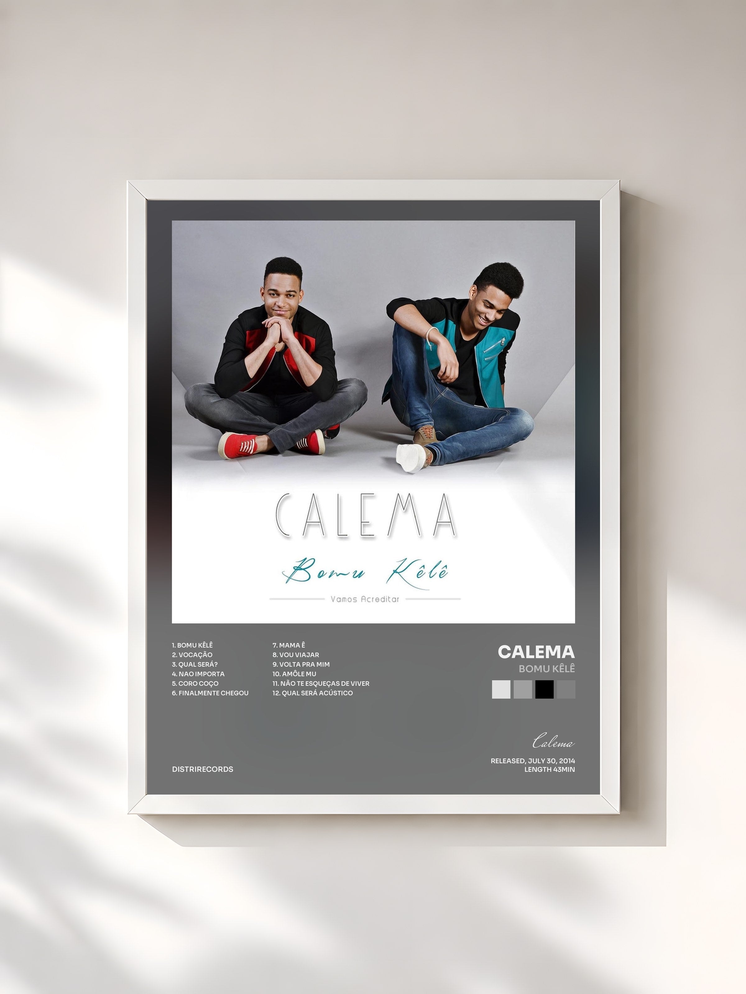 #blanc Tableau de l'album Bomu Kêlê de Calema, cadre blanc, imprimé et encadré en France