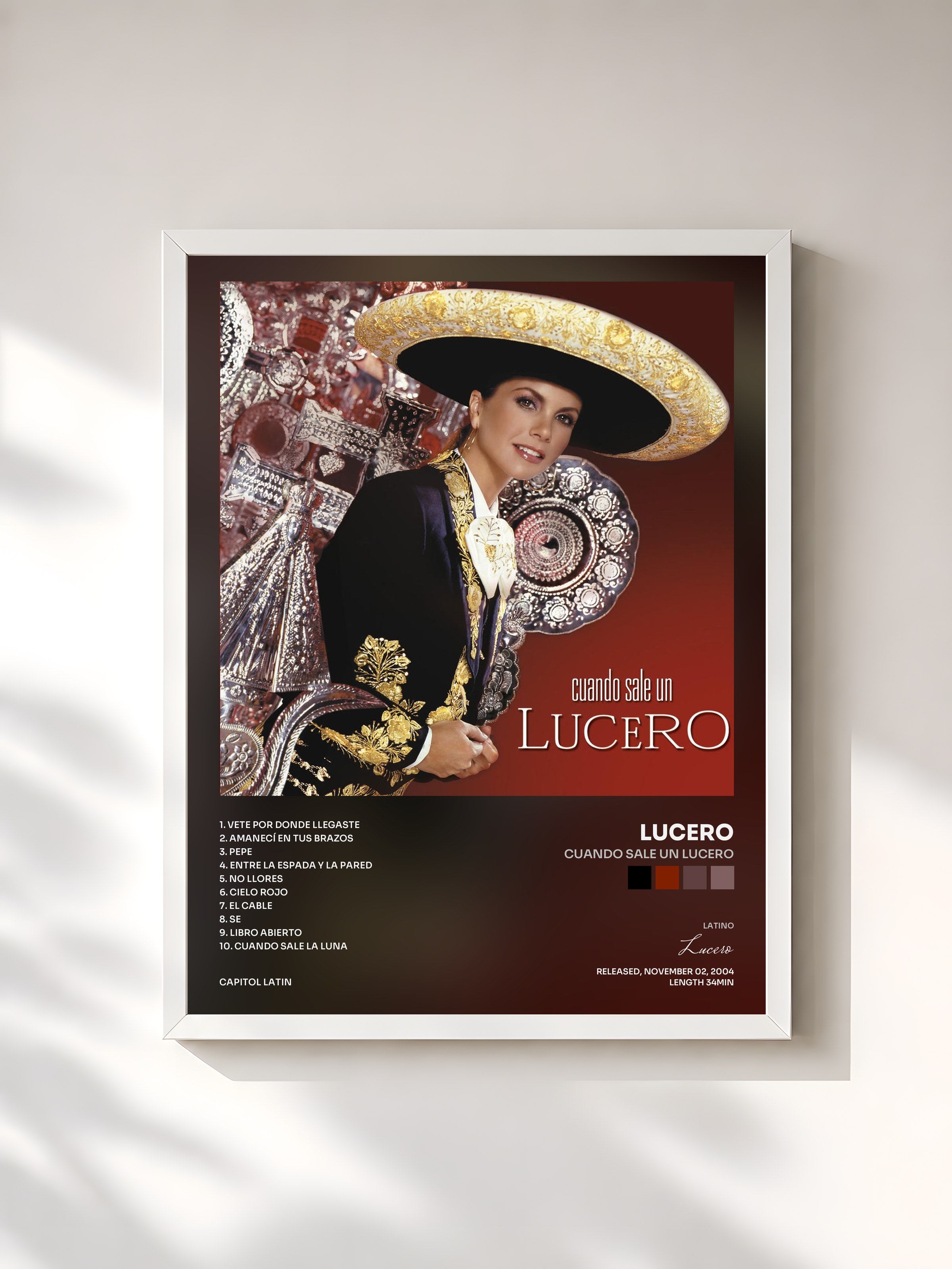 #blanc Tableau de l'album Cuando Sale Un Lucero de Lucero, cadre blanc, imprimé et encadré en France