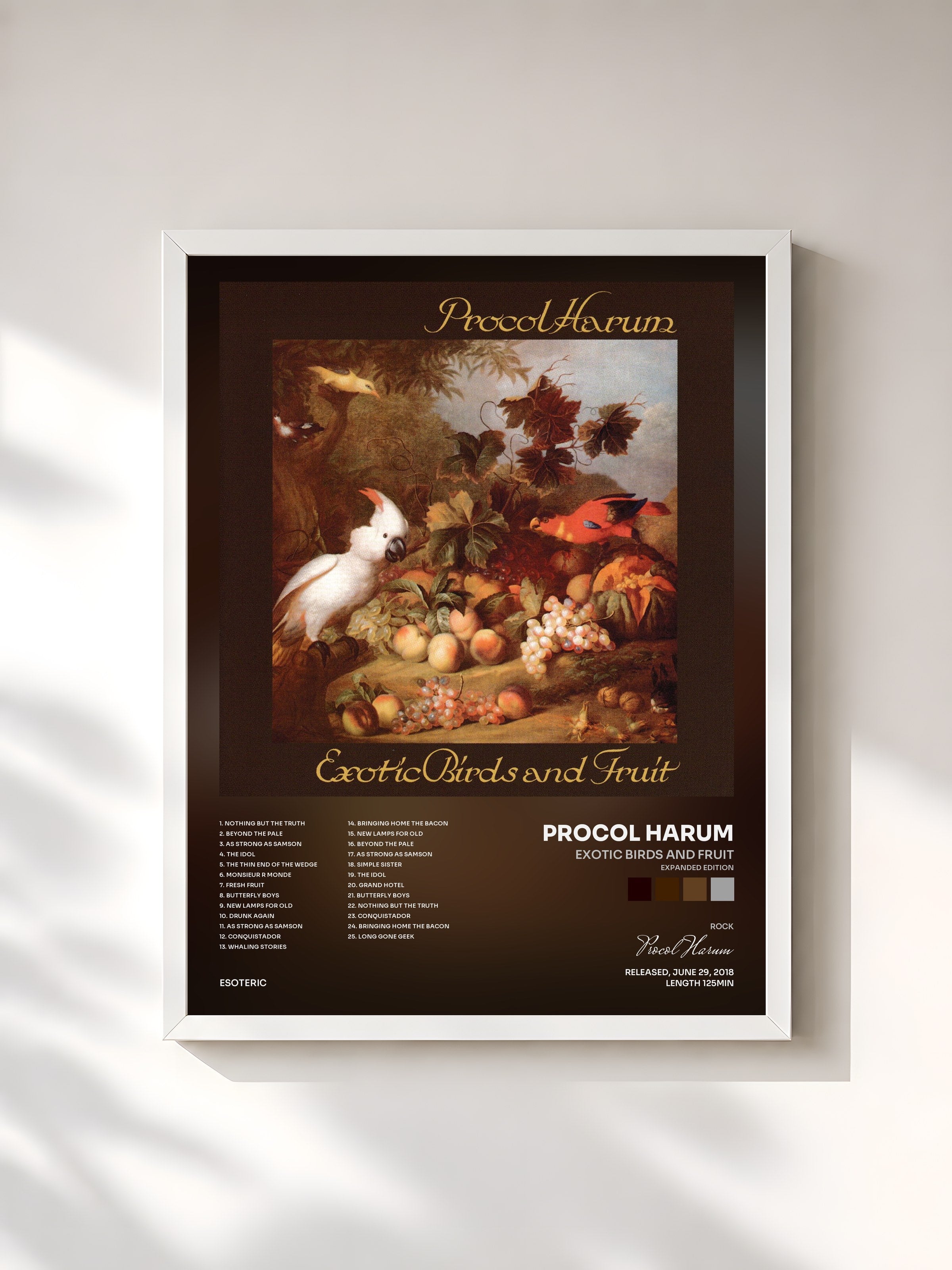 #blanc Tableau de l'album Exotic Birds and Fruit (Expanded Edition) de Procol Harum, cadre blanc, imprimé et encadré en France
