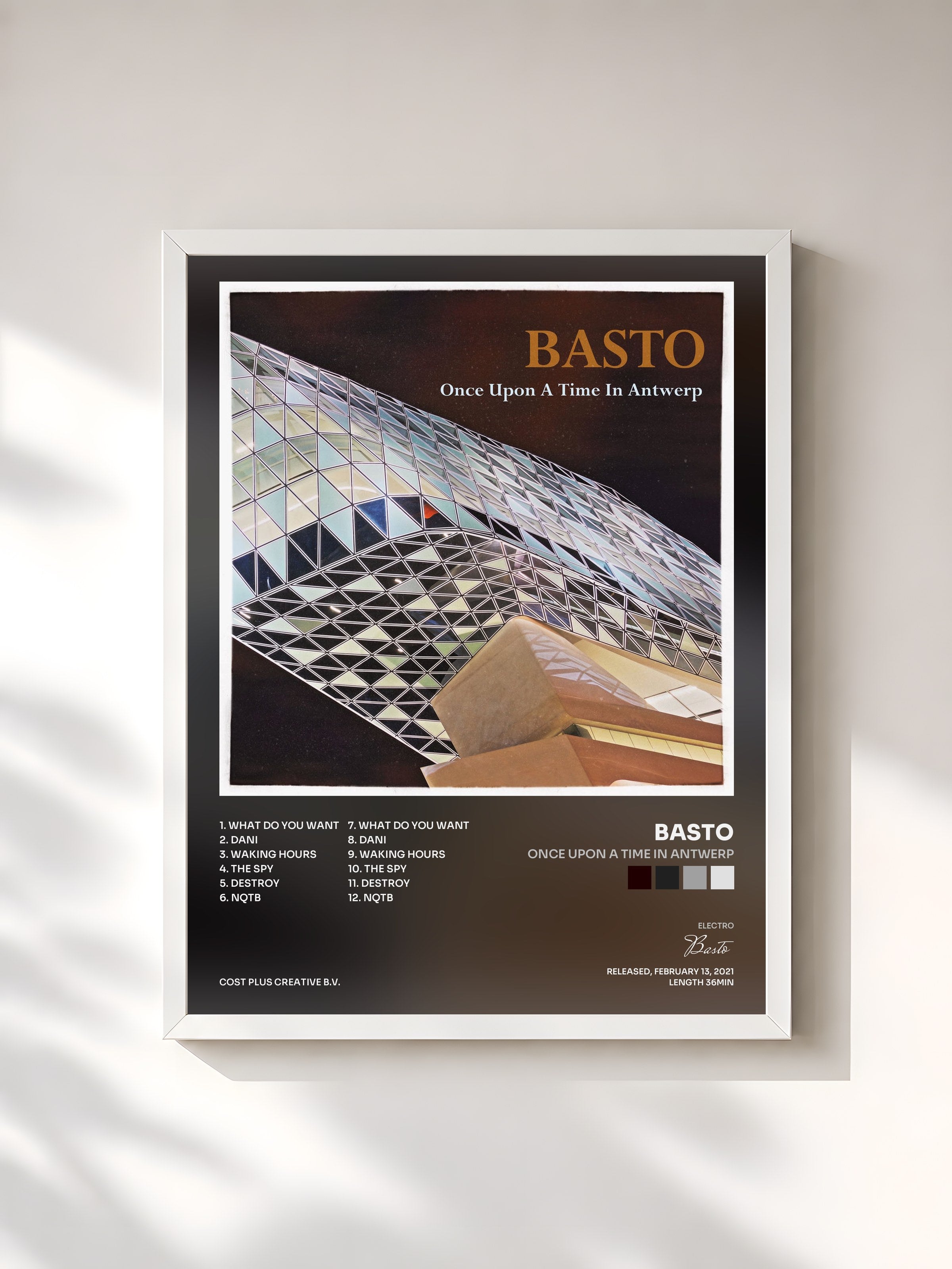 #blanc Tableau de l'album Once Upon a Time in Antwerp de Basto, cadre blanc, imprimé et encadré en France