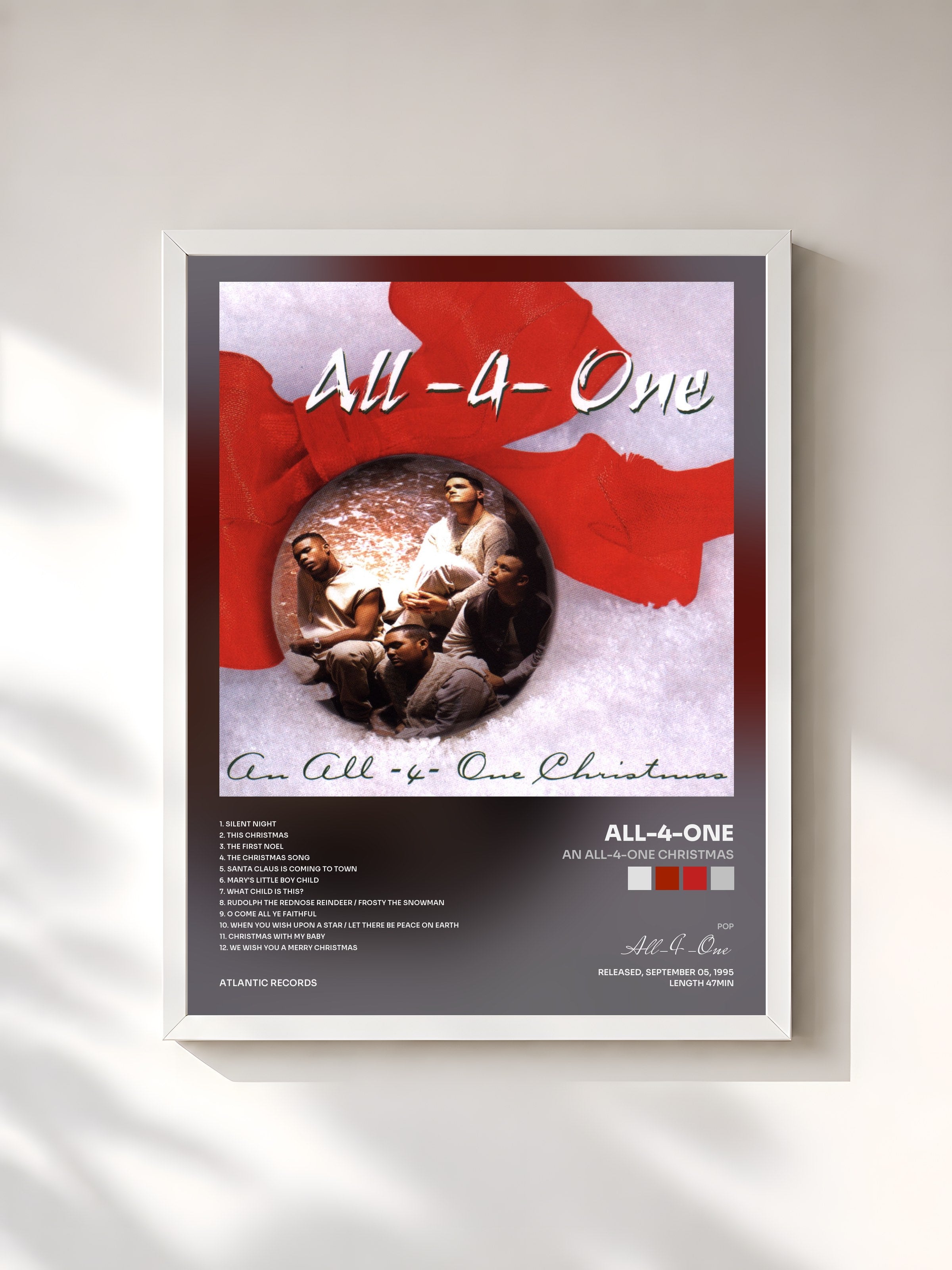 #blanc Tableau de l'album An All-4-One Christmas de All-4-One, cadre blanc, imprimé et encadré en France
