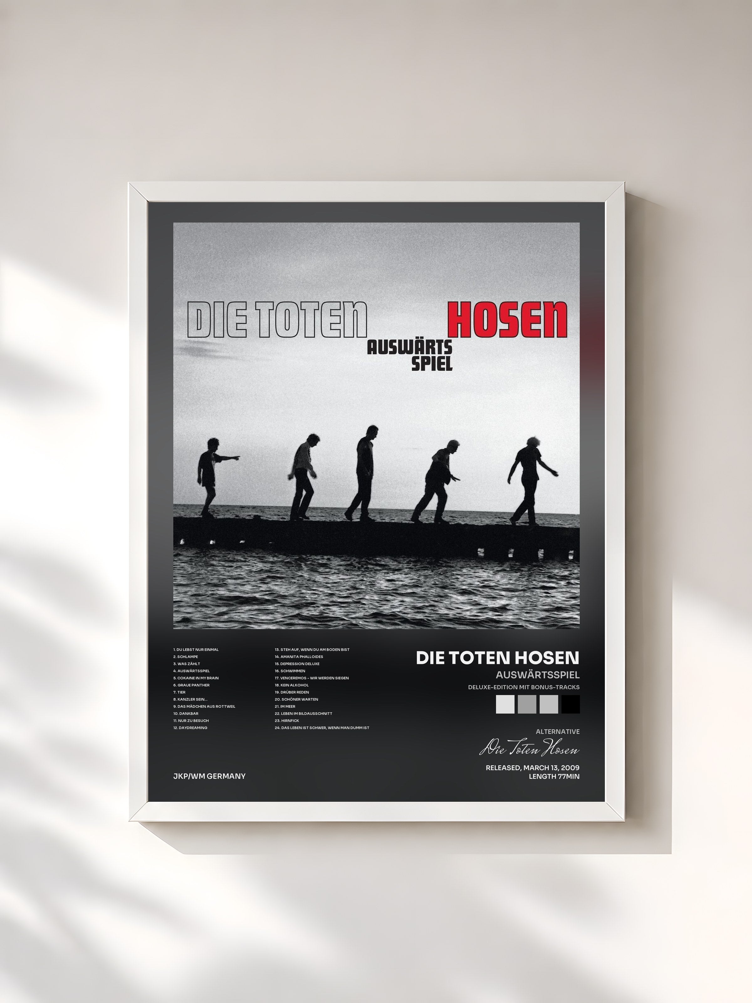 #blanc Tableau de l'album Auswärtsspiel (Deluxe-Edition mit Bonus-Tracks) de Die Toten Hosen, cadre blanc, imprimé et encadré en France