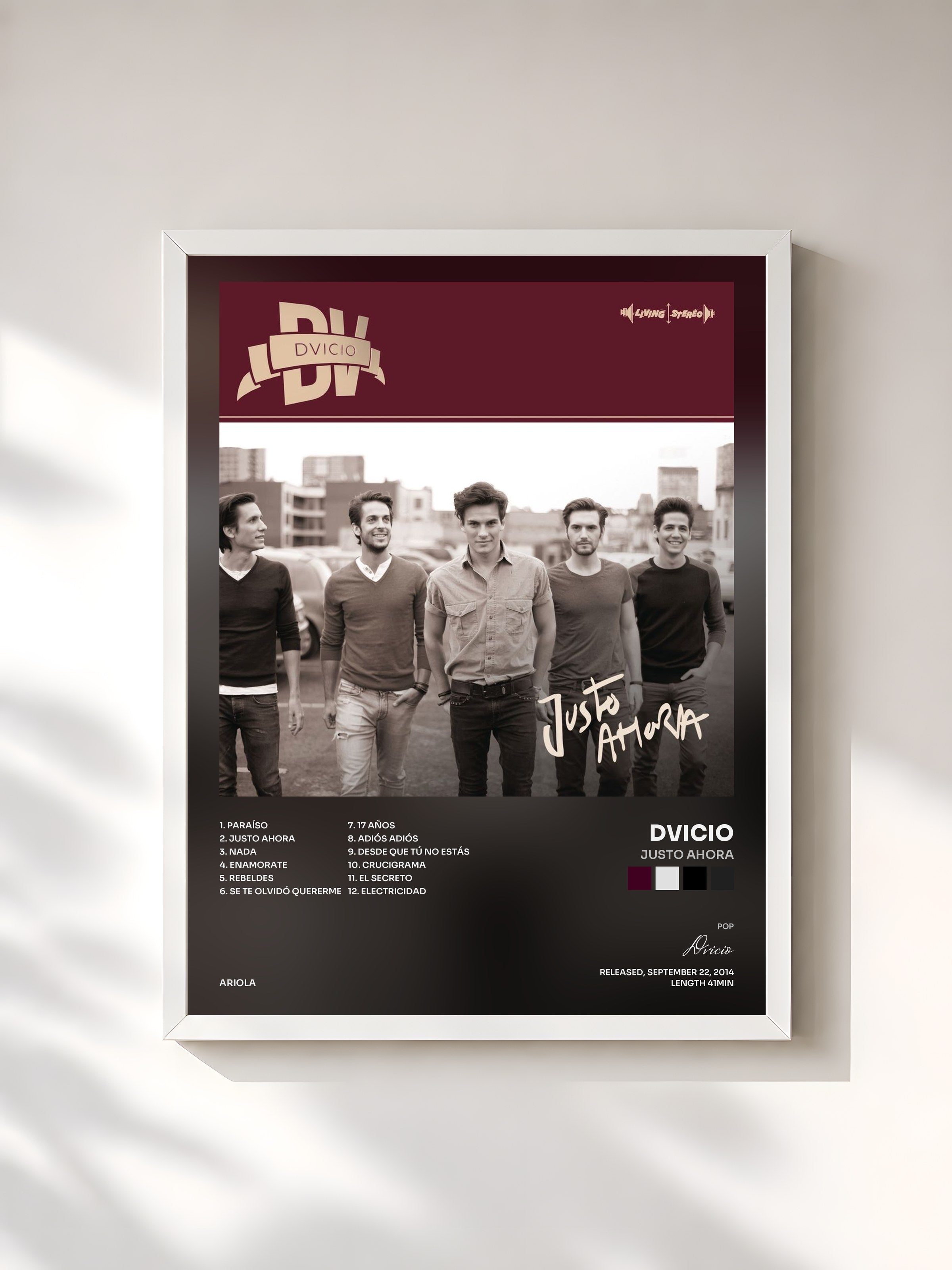 #blanc Tableau de l'album Justo Ahora de Dvicio, cadre blanc, imprimé et encadré en France