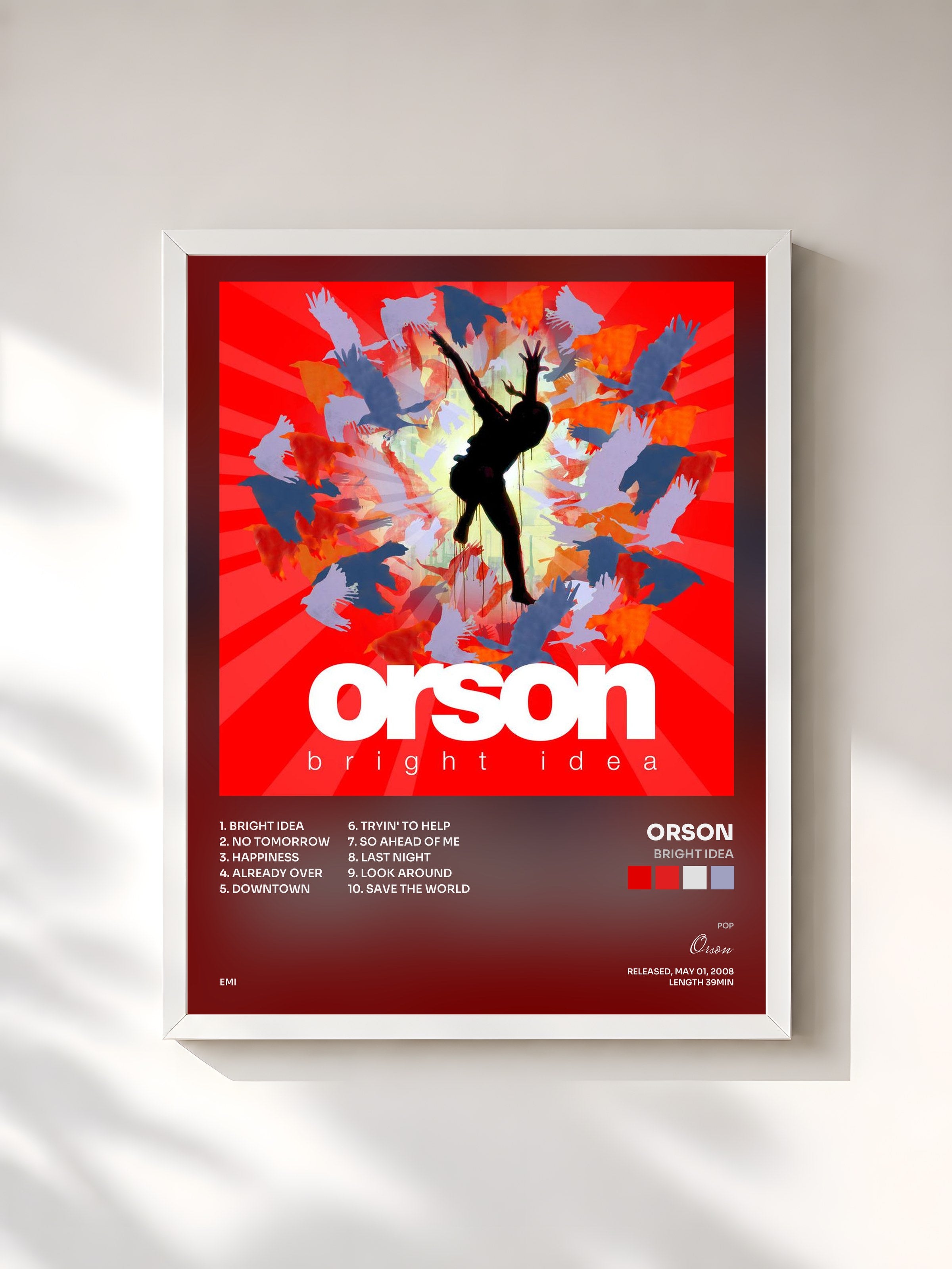 #blanc Tableau de l'album Bright Idea de Orson, cadre blanc, imprimé et encadré en France