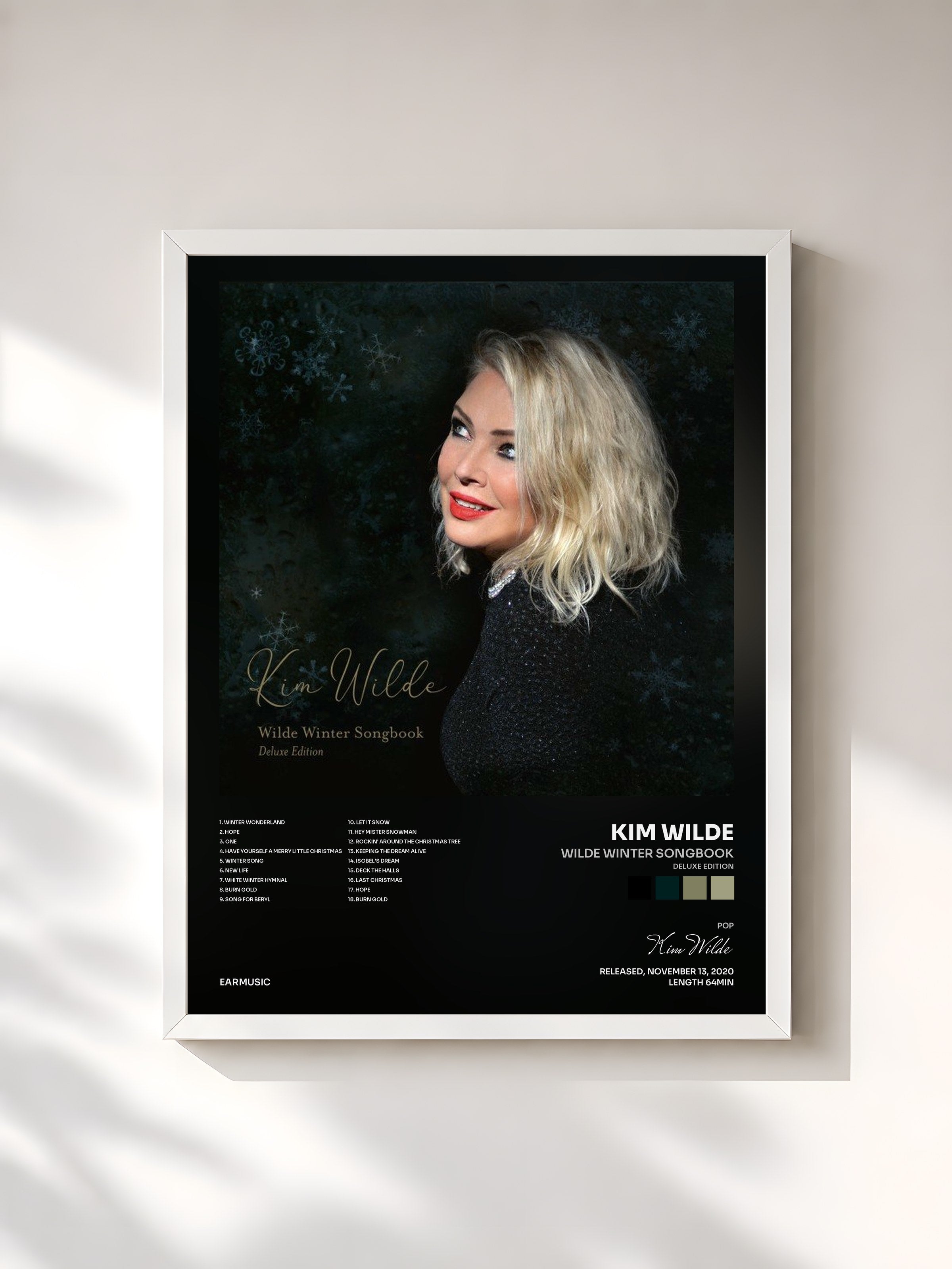 #blanc Tableau de l'album Wilde Winter Songbook (Deluxe Edition) de Kim Wilde, cadre blanc, imprimé et encadré en France