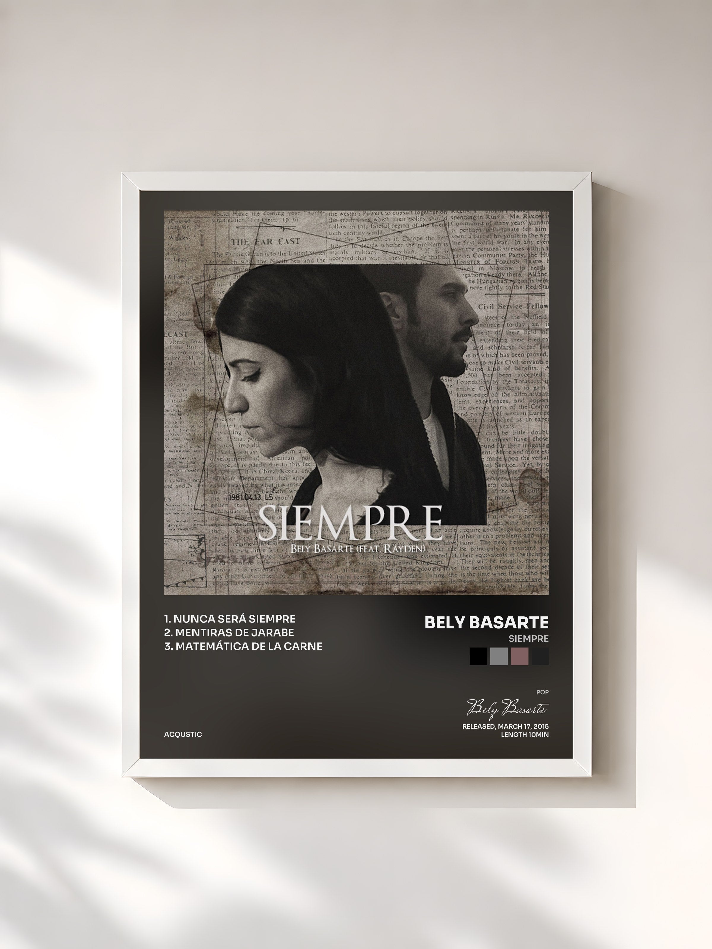 #blanc Tableau de l'album Siempre de Bely Basarte, cadre blanc, imprimé et encadré en France
